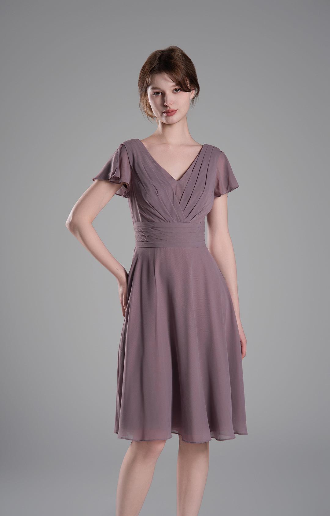 Chiffon Flowy Bridesmaids Short Dresses(Size 4, various style)