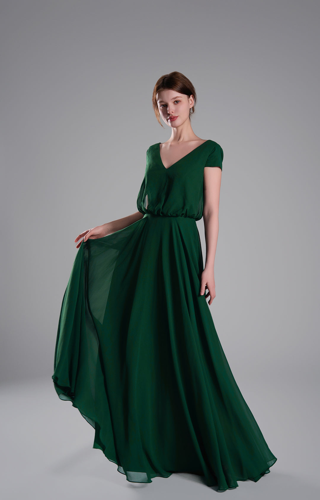 Size 4 Elegant Pleated Flowing Wedding Guests Dresses