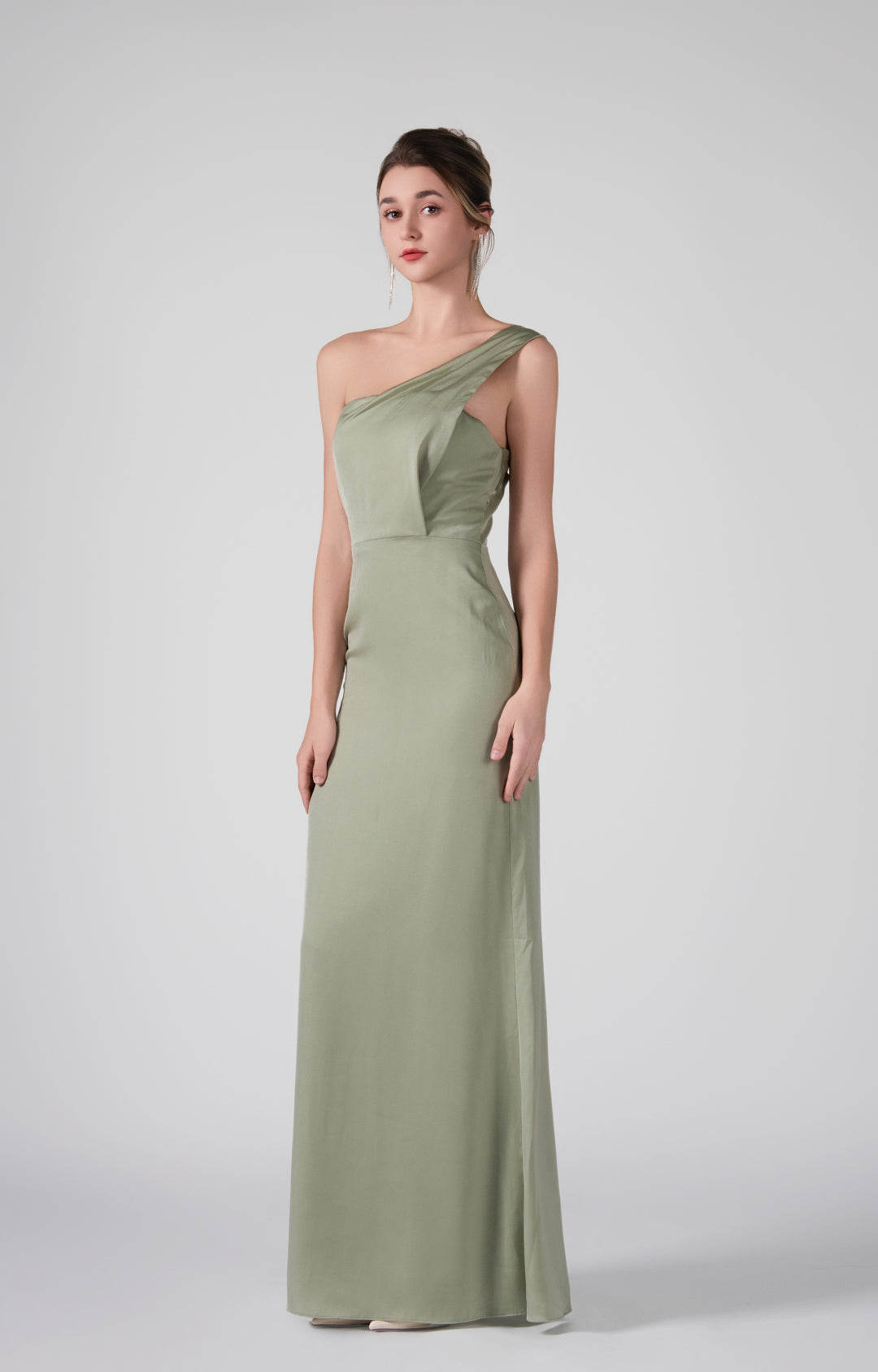 One-Shoulder Back Detail Warp Hip Dresses