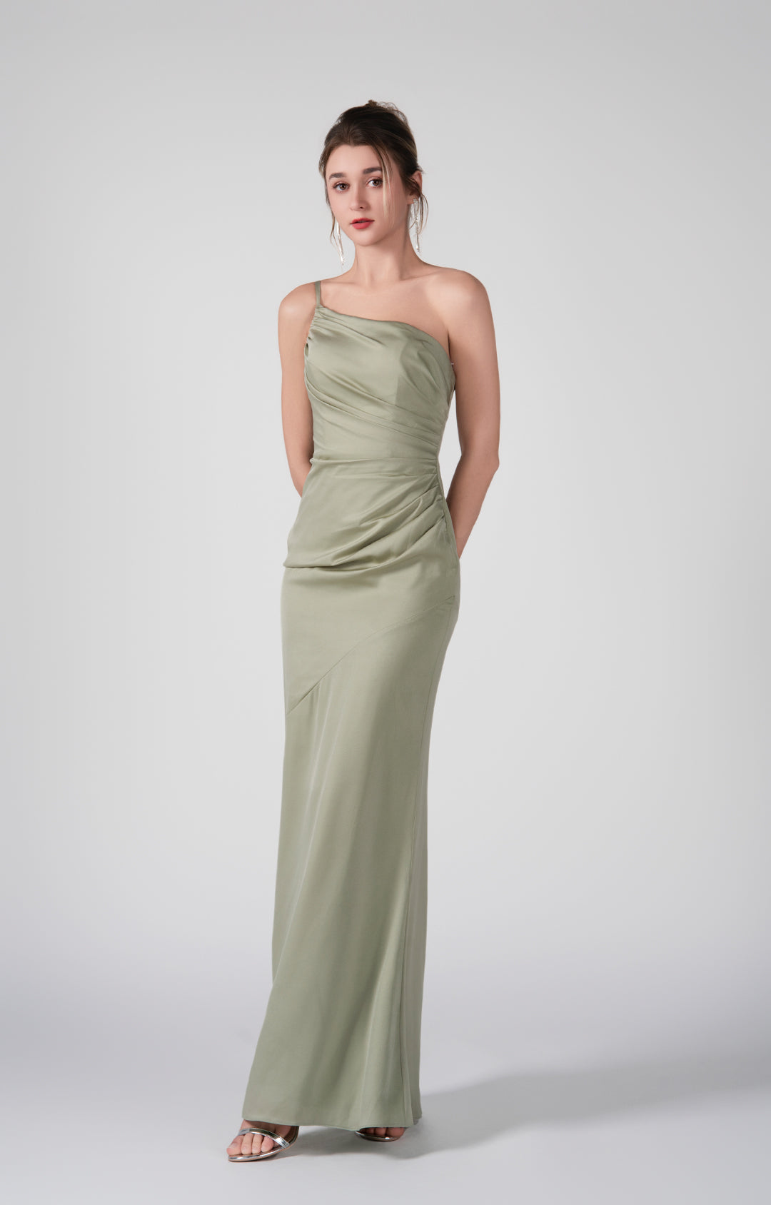 One-Shoulder Strap Ruched Bodice Warp Mermaid