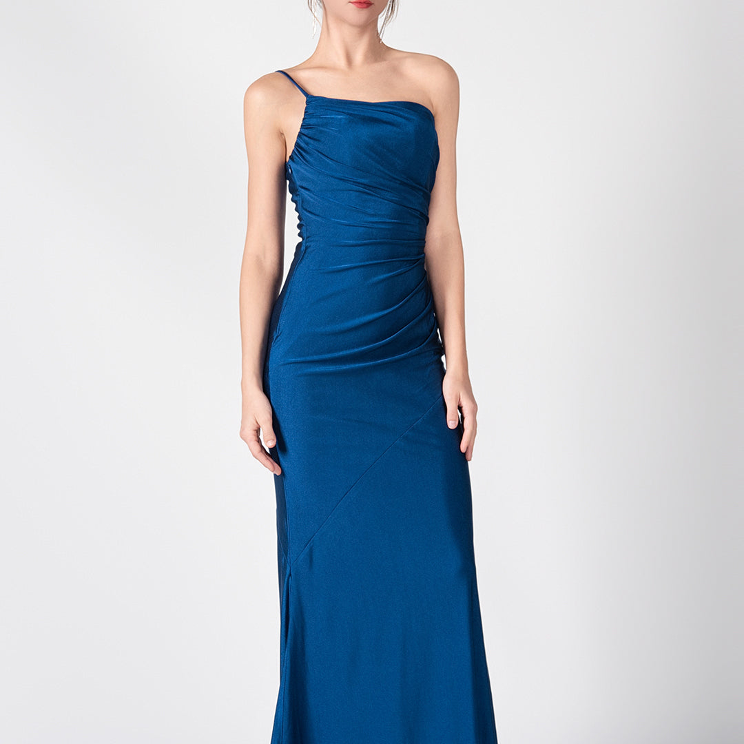 One-Shoulder Fitted Side Waist Wrap Hip Dresses Alizeal One-Shoulder Fitted Side Waist Wrap Hip Dresses Alizeal
