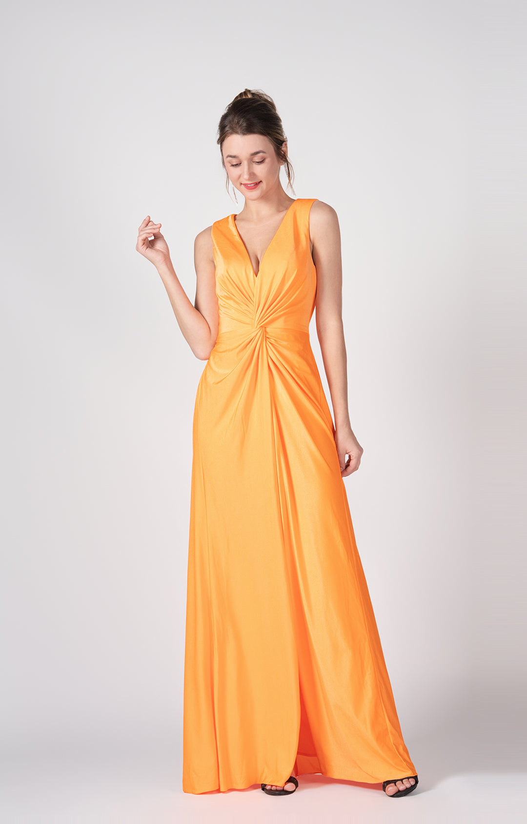 Deep V-Neck Twist-Front A-Line Split Dresses Deep V-Neck Twist-Front A-Line Split Dresses