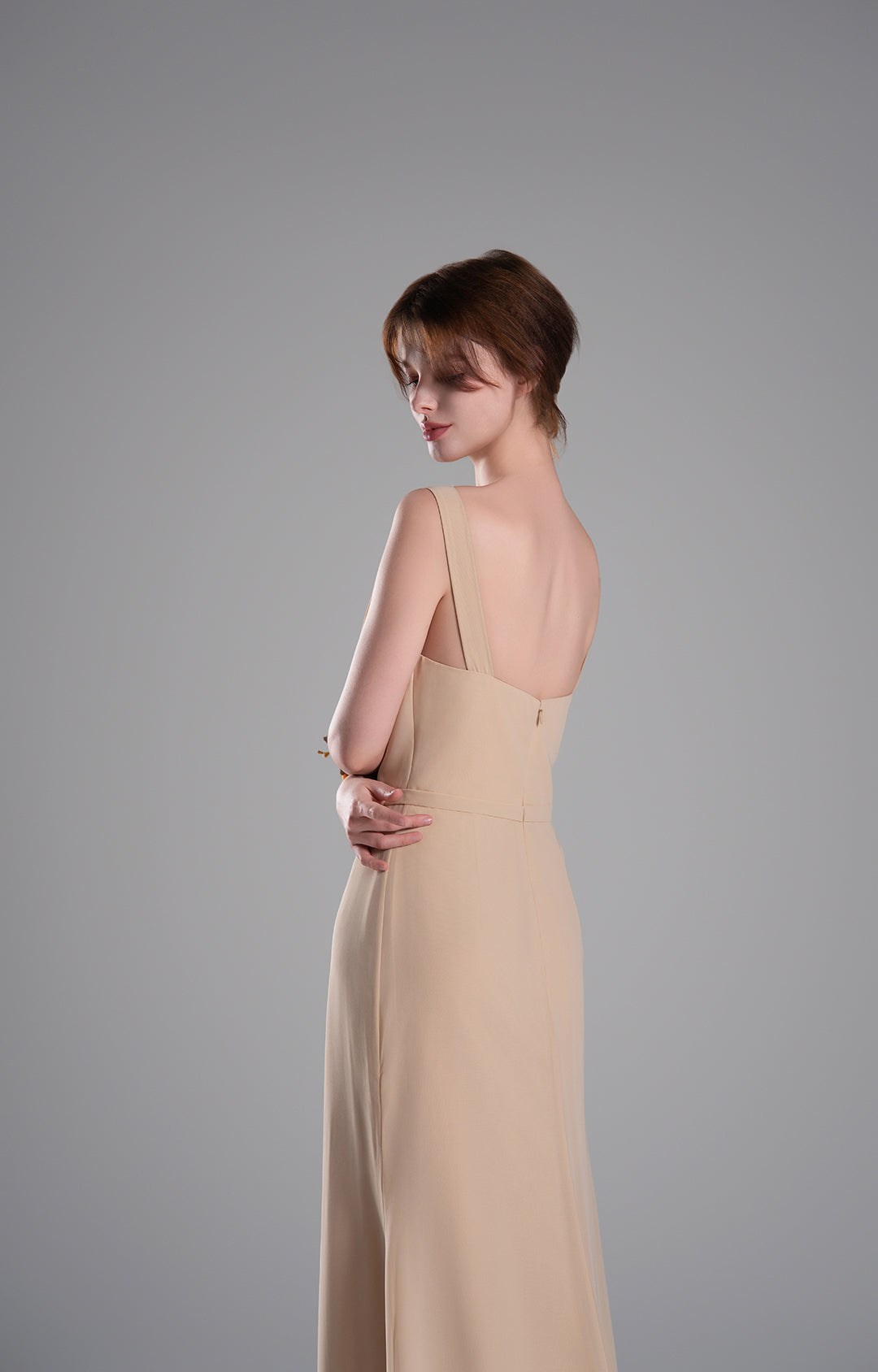 Cowl Neckline Fitted Bodice Asymmetrical Dresses – Alizeal