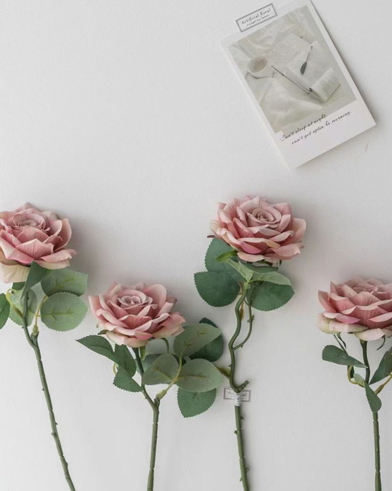 7Pcs Künstliche Einzelne Cappuccino Rosen Hochzeit Tisch Bouquet Dekoration