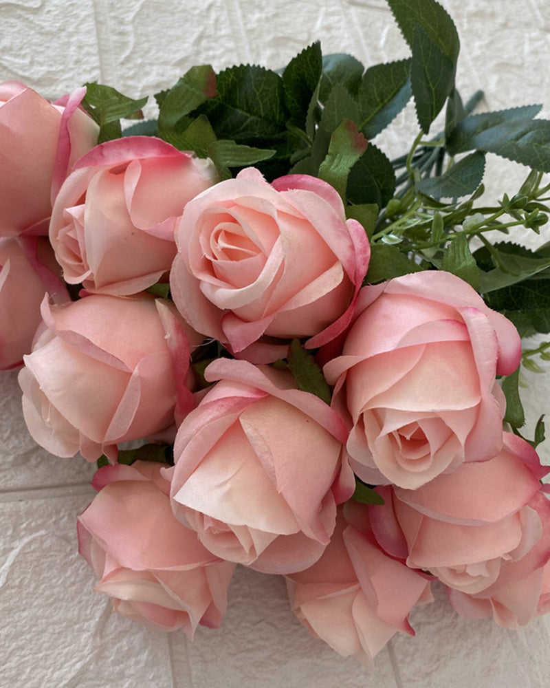 7Pcs 12 Köpfe Künstliche Rose Blumen Langen Stiel Hochzeit Bouquet Dekoration