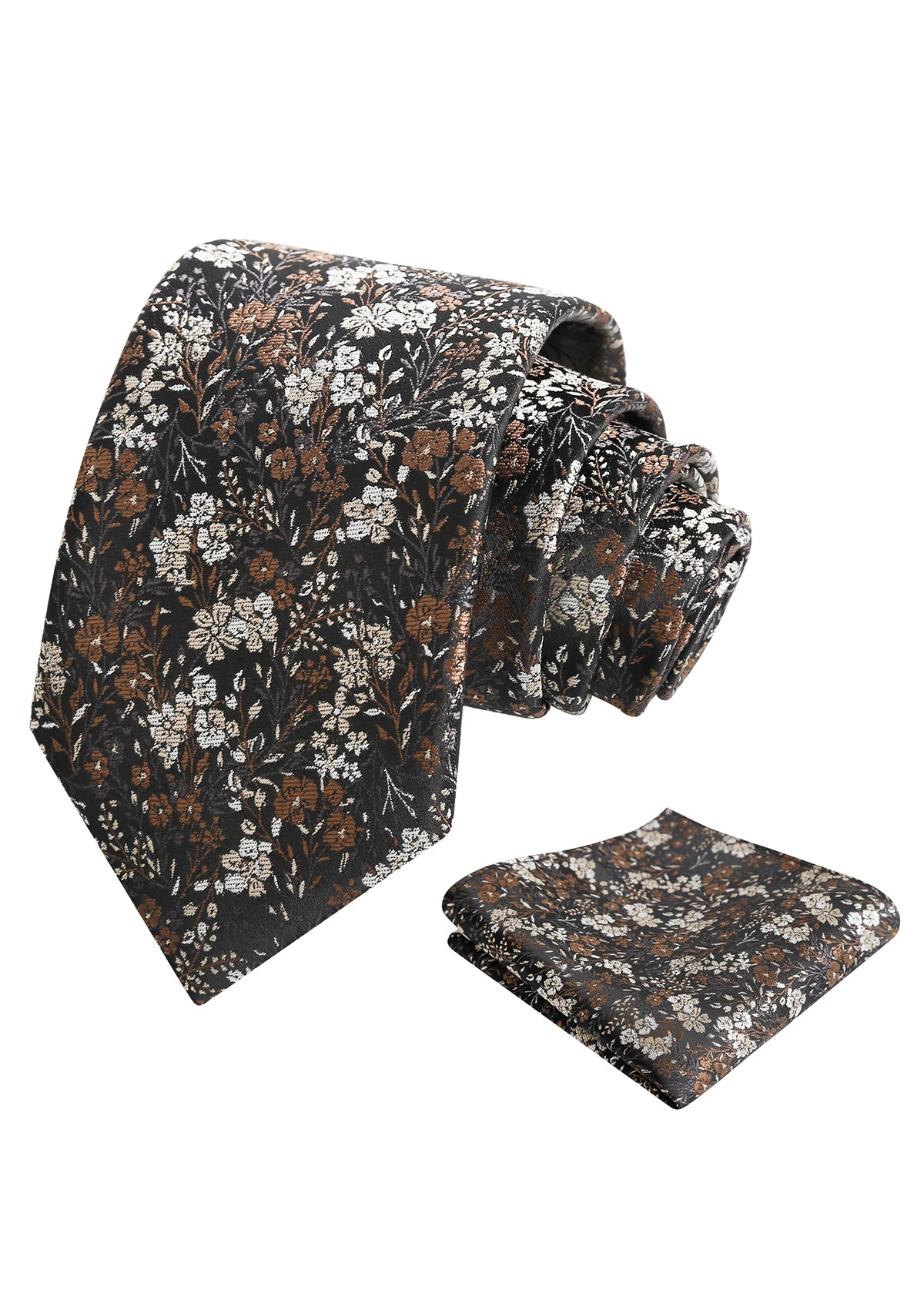 Mens 3.15inch Delicate Colorful Floral Tie with Garden Flower Print Pocket Square-918