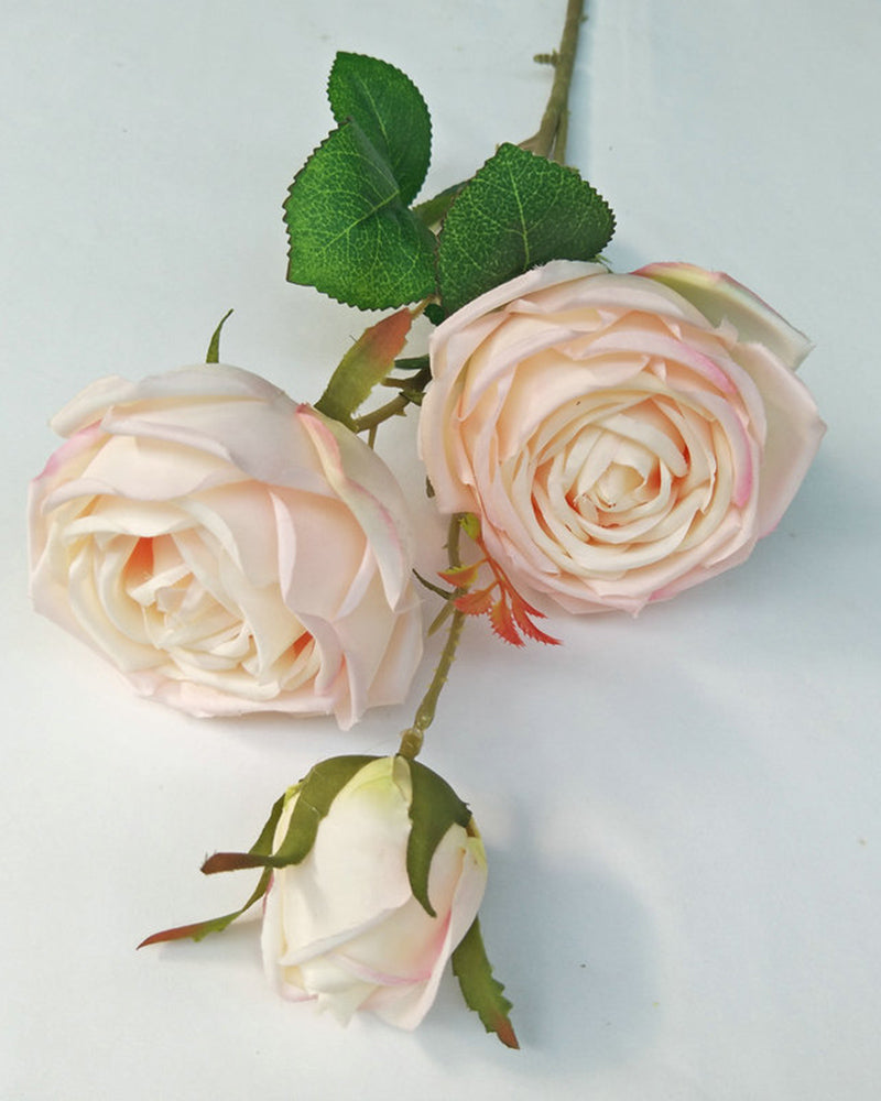 7 Stücke Großhandel Drei Köpfe Royal Rose Künstliche Blume Hochzeitsdekoration