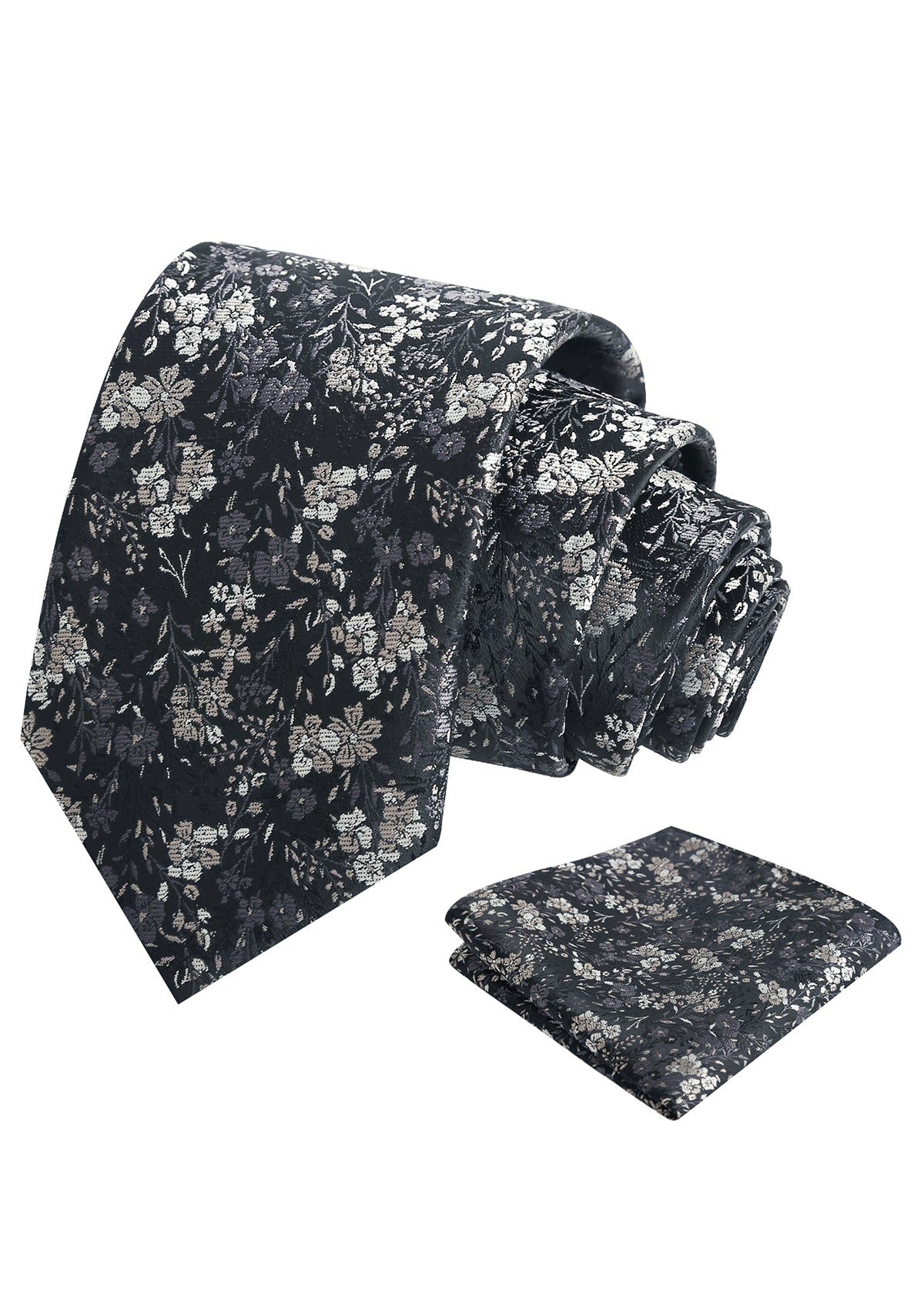 Mens 3.15inch Delicate Colorful Floral Tie with Garden Flower Print Pocket Square-918