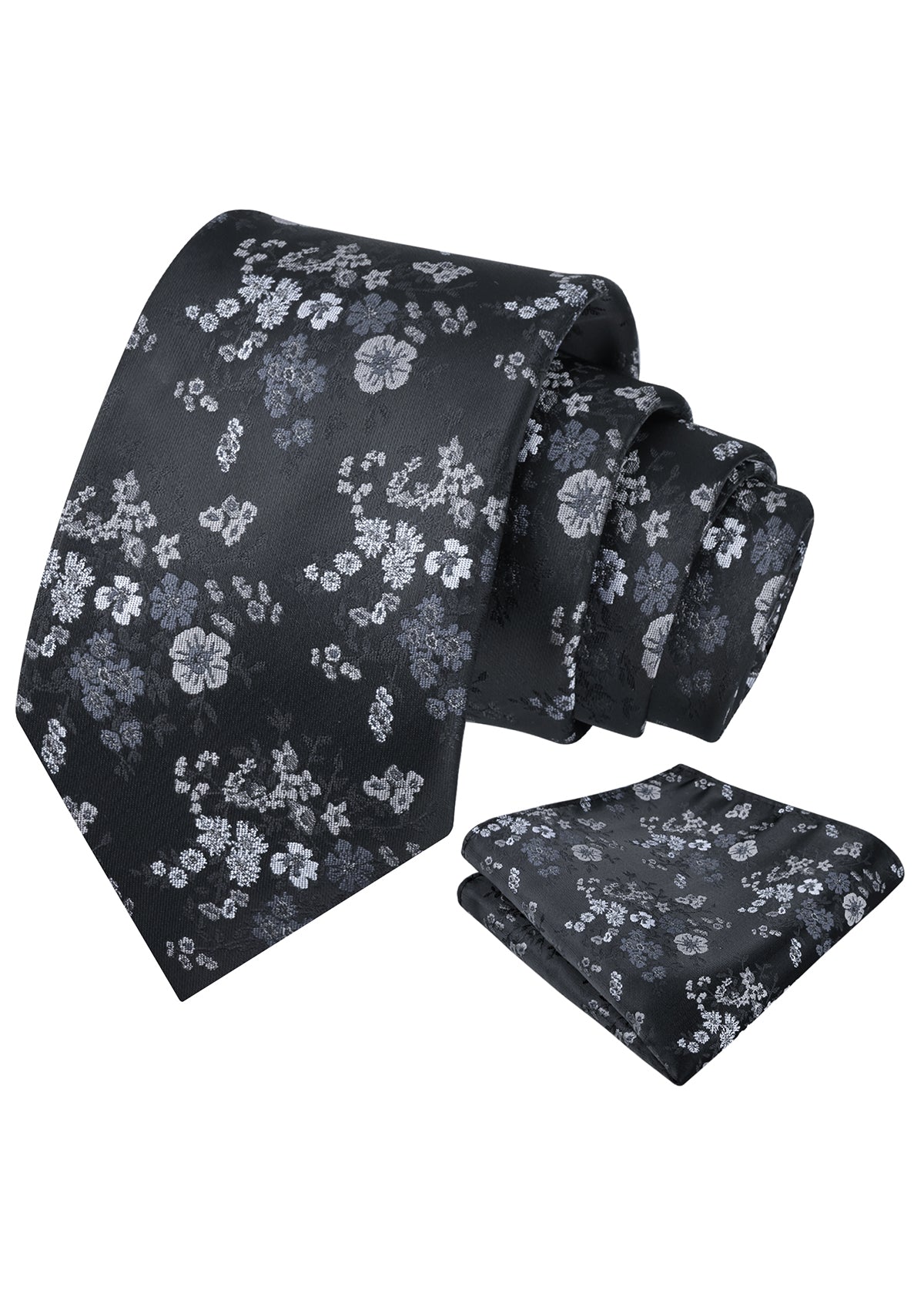 Mens Ditsy Floral Tie Set 3.15 Inch Elegant Small Print with Pocket Square for All-occasion Wear-939