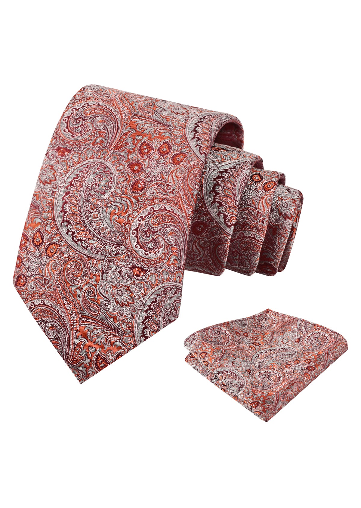 Mens 2pcs Paisley 3.15'' Tie Set with Hanky Casual Floral Necktie Set-919