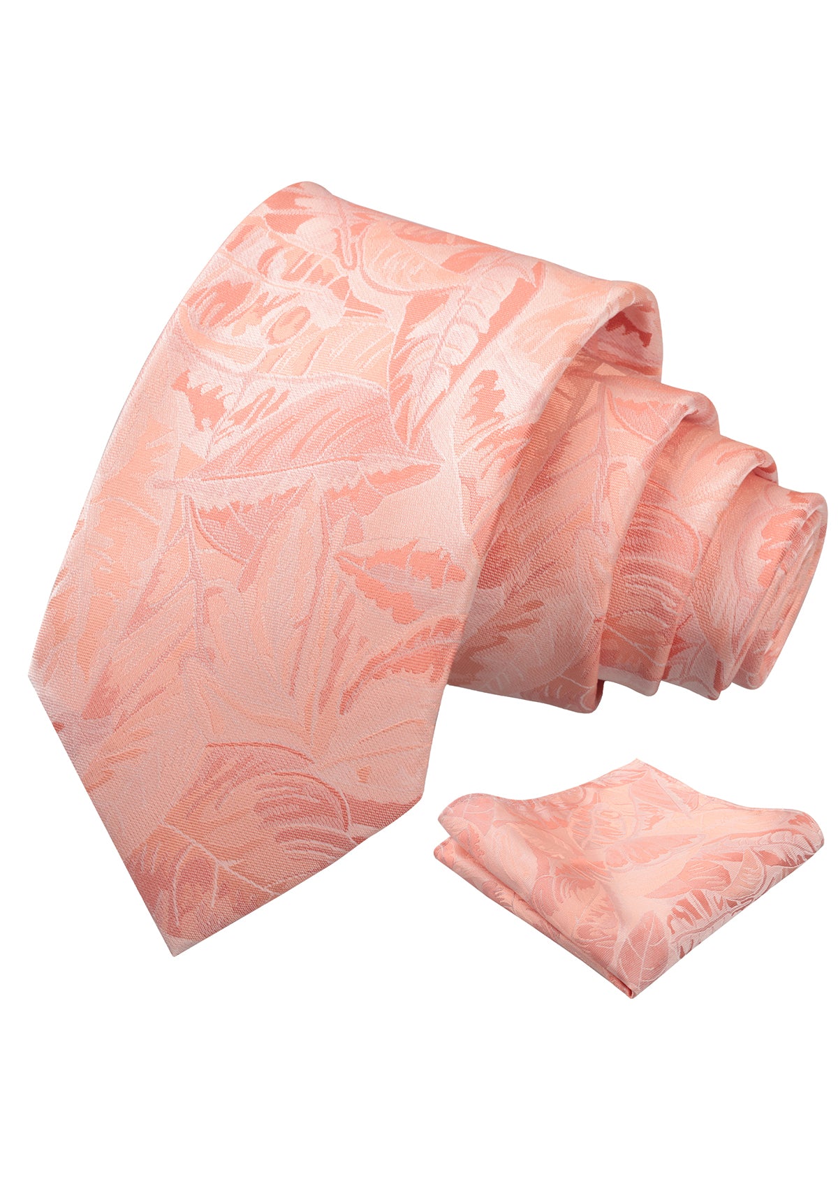Mens 3.15inch Novelty Painting Tropical Leaf Pattern Tie with Pocket Square-935