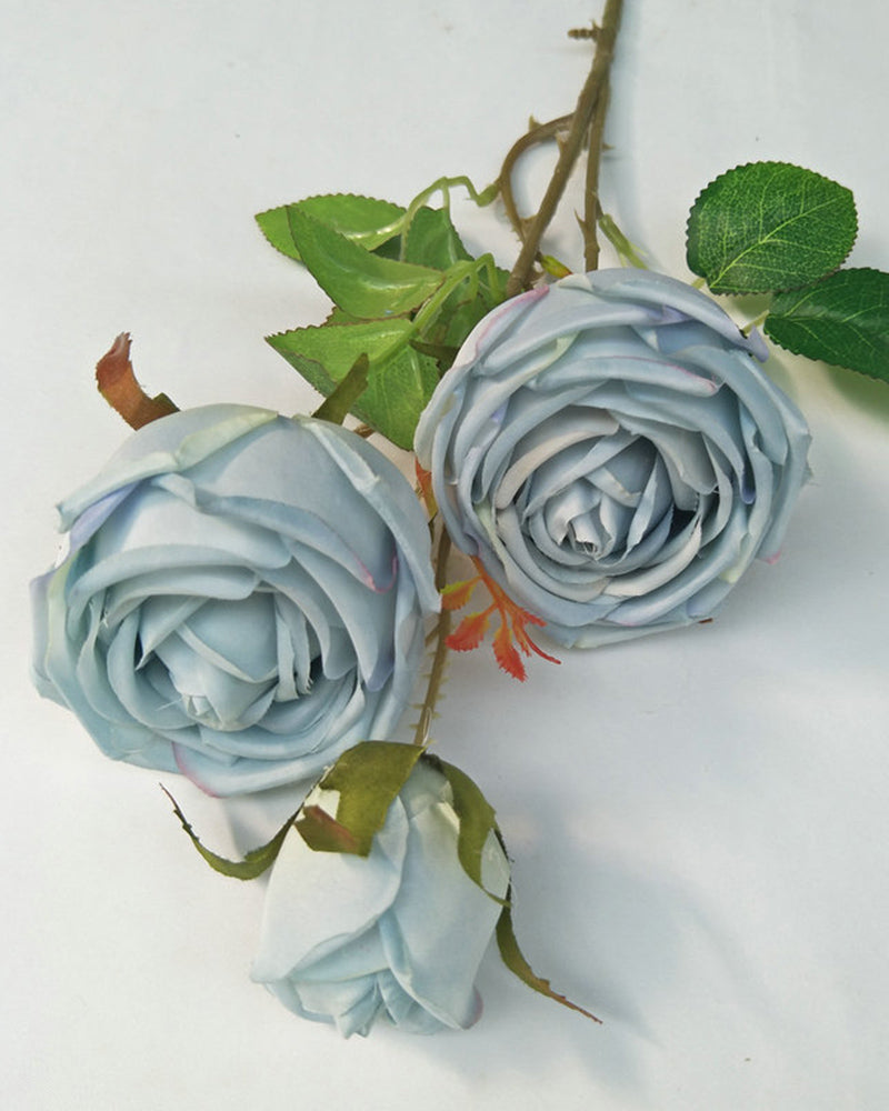 7 Stücke Großhandel Drei Köpfe Royal Rose Künstliche Blume Hochzeitsdekoration