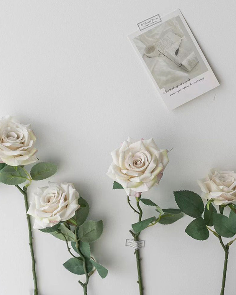 7Pcs Künstliche Einzelne Cappuccino Rosen Hochzeit Tisch Bouquet Dekoration