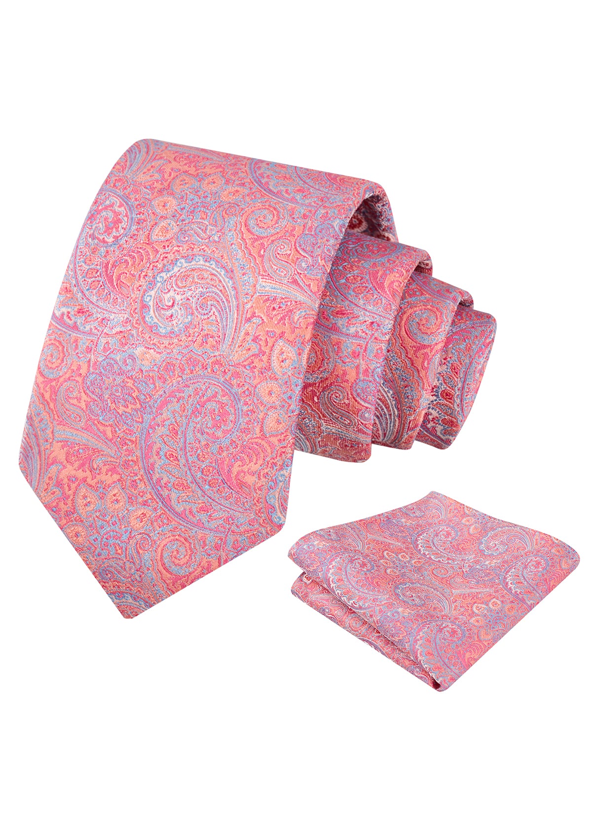 Mens 2pcs Paisley 3.15'' Tie Set with Hanky Casual Floral Necktie Set-919