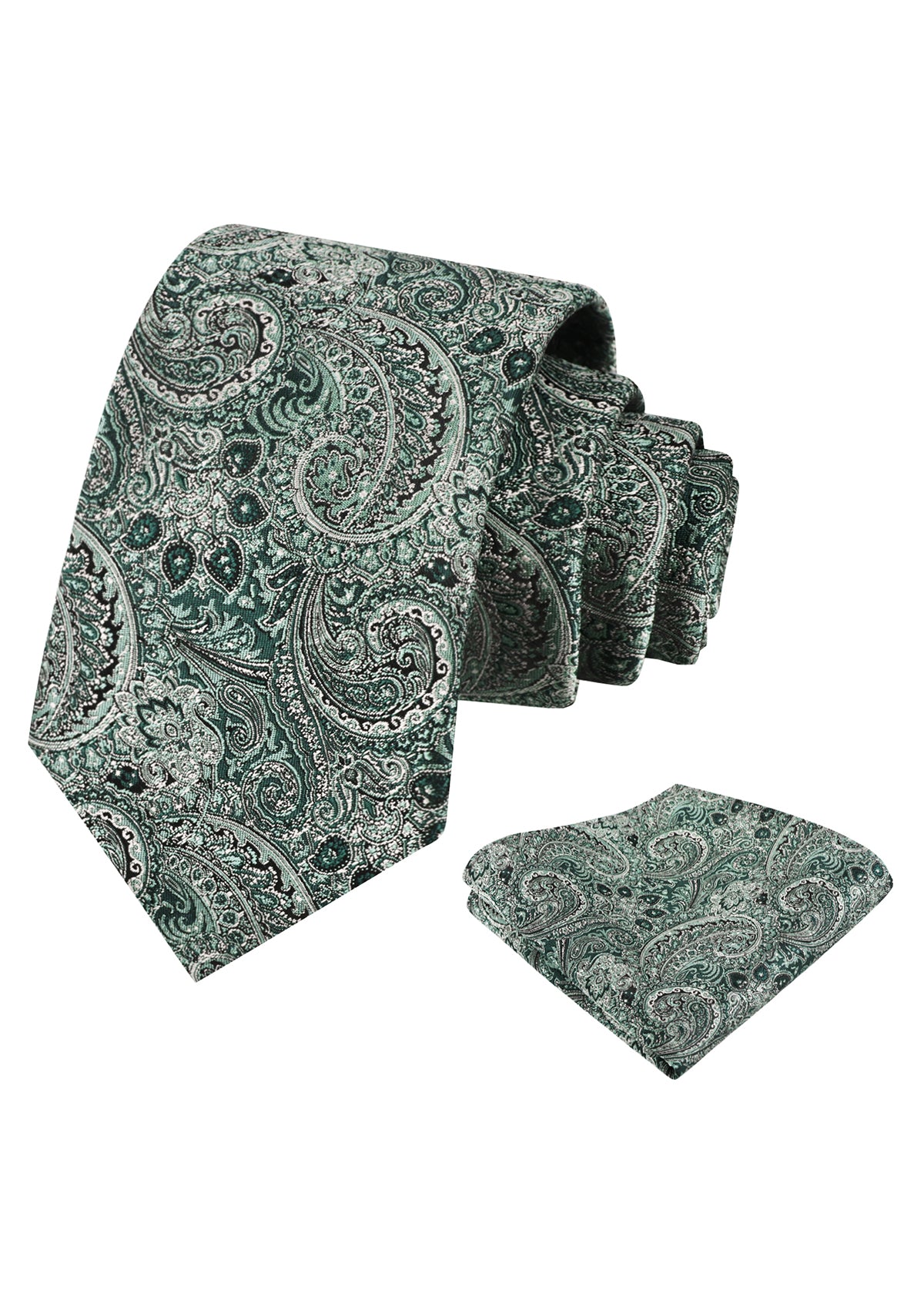 Mens 2pcs Paisley 3.15'' Tie Set with Hanky Casual Floral Necktie Set-919