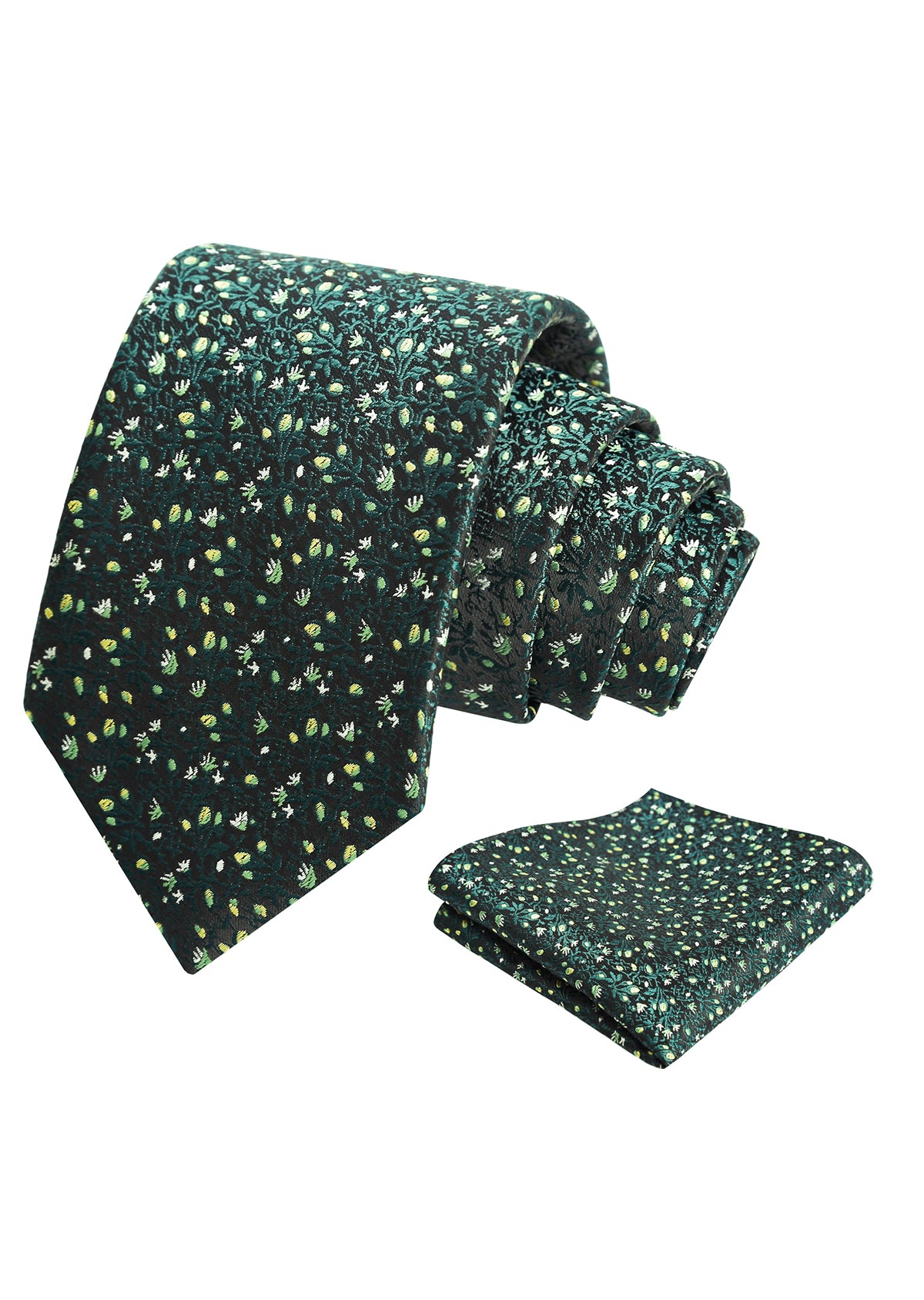 Mens 3.15inches Light Color Rustic Tie with Flower Printed Handkerchief-917
