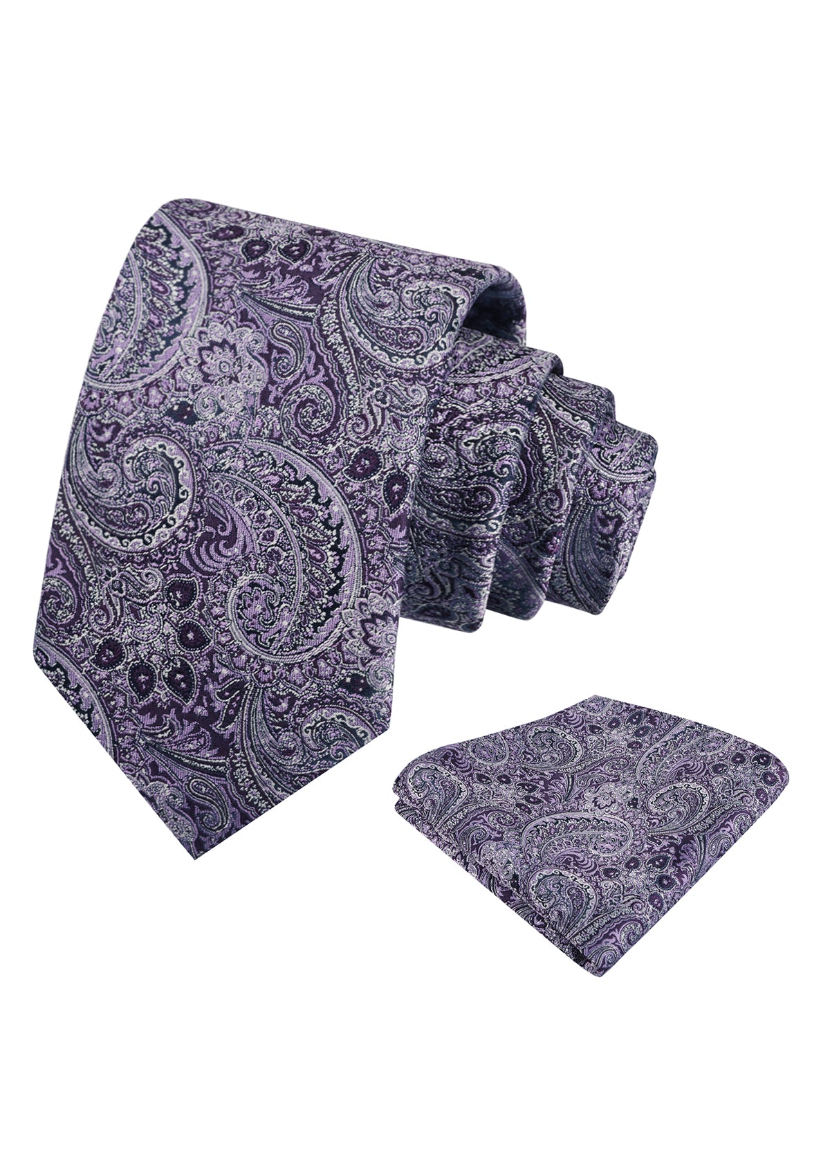 Mens 2pcs Paisley 3.15'' Tie Set with Hanky Casual Floral Necktie Set-919