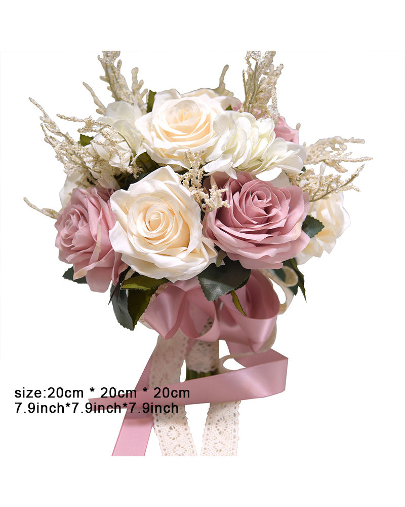 Weißes künstliches Rosenband für Hochzeitssträuße in der Kirche