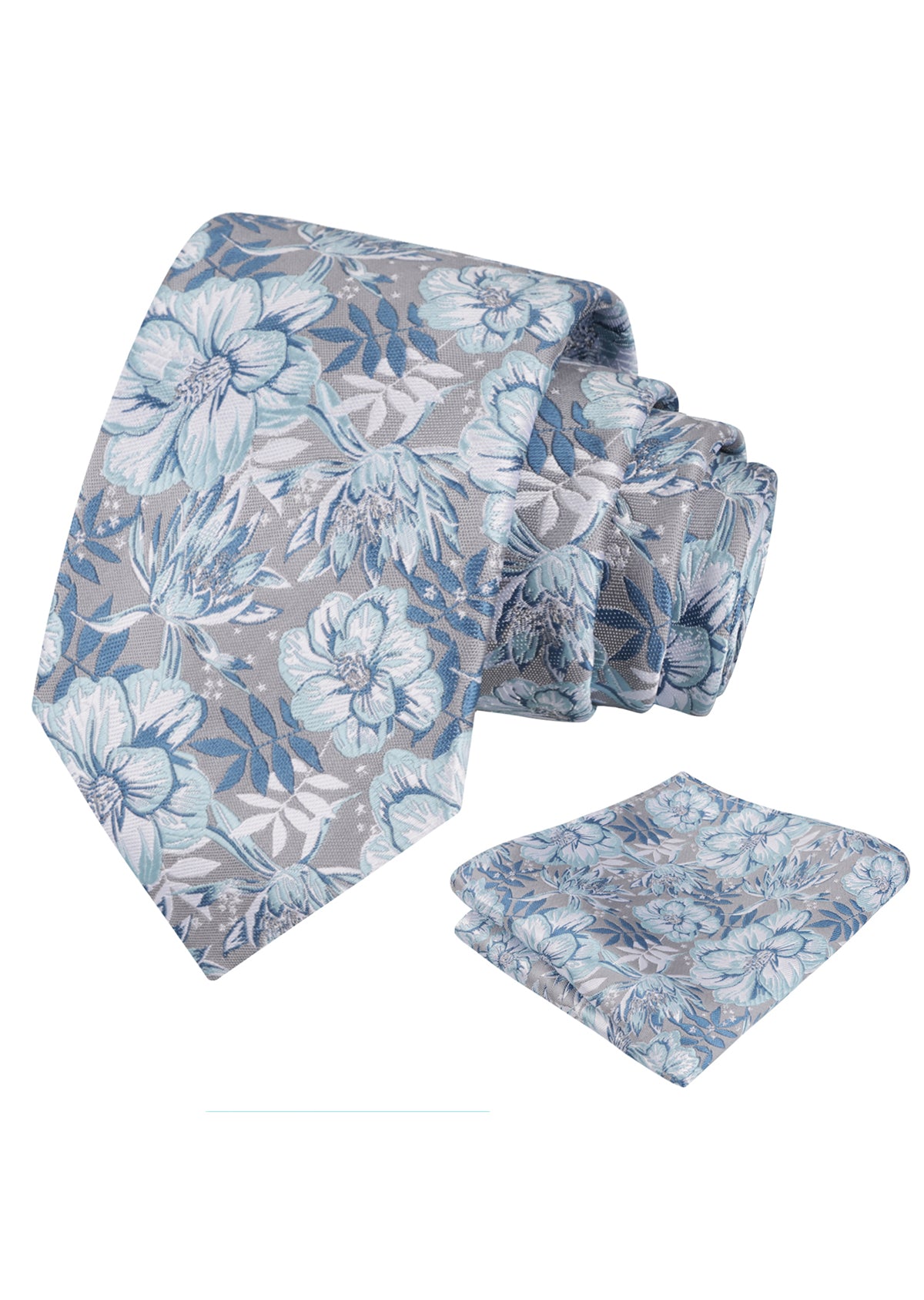 Mens 3.15inch Vibrant Floral Necktie with Blooms Pocket Square-921
