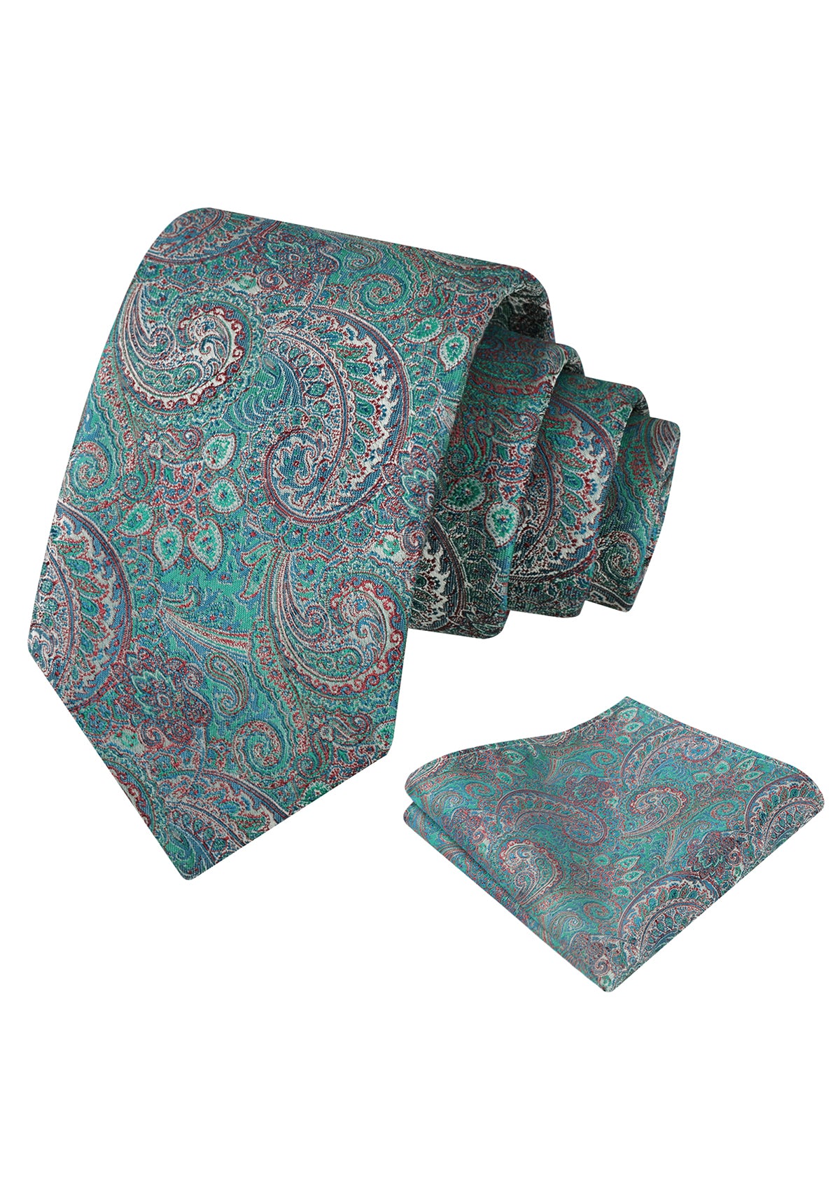 Mens 2pcs Paisley 3.15'' Tie Set with Hanky Casual Floral Necktie Set-919