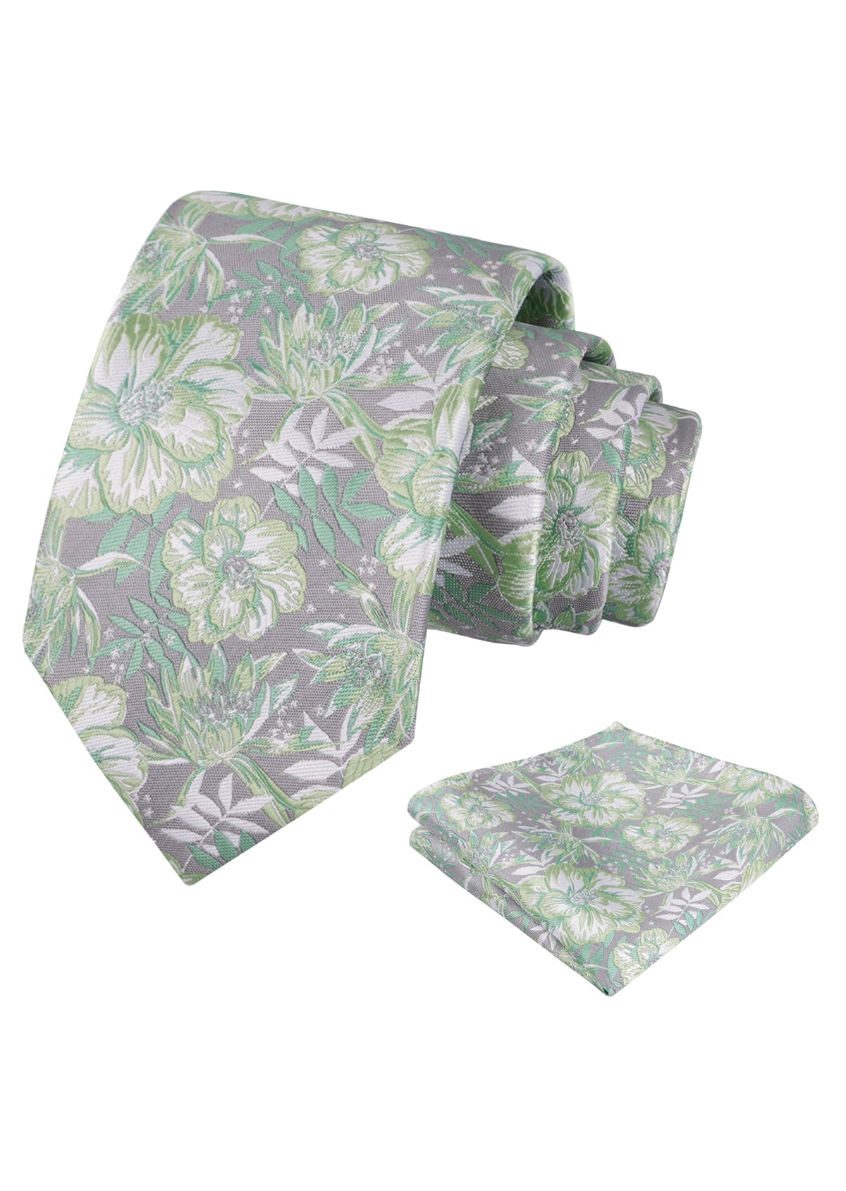 Mens 3.15inch Vibrant Floral Necktie with Blooms Pocket Square-921