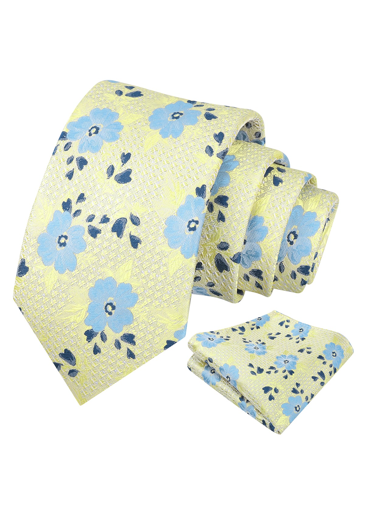 Mens Exquisite Small Floral and Polka Dot Tie Set for Vintage Style Weddings and Holiday Parties-940