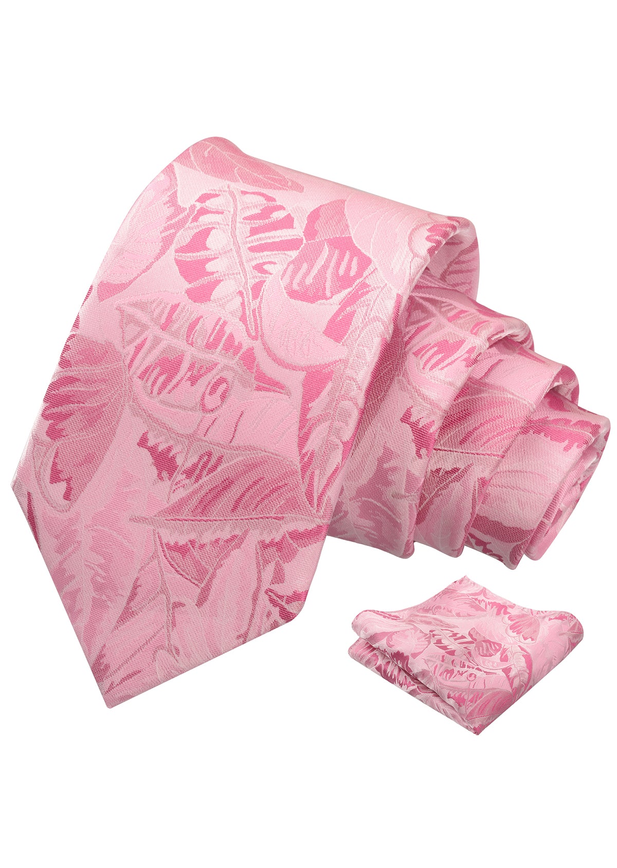 Mens 3.15inch Novelty Painting Tropical Leaf Pattern Tie with Pocket Square-935