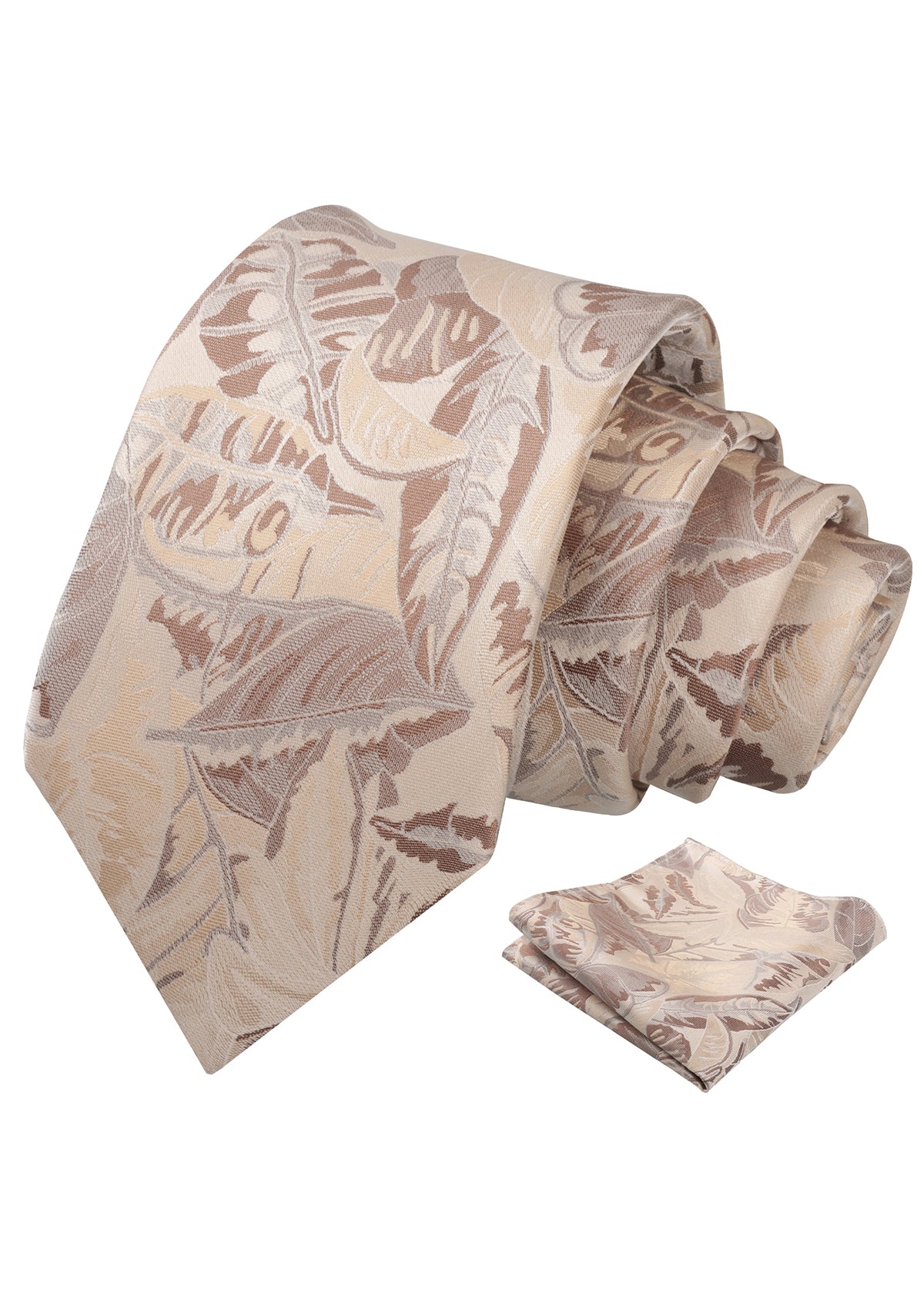 Mens 3.15inch Novelty Painting Tropical Leaf Pattern Tie with Pocket Square-935
