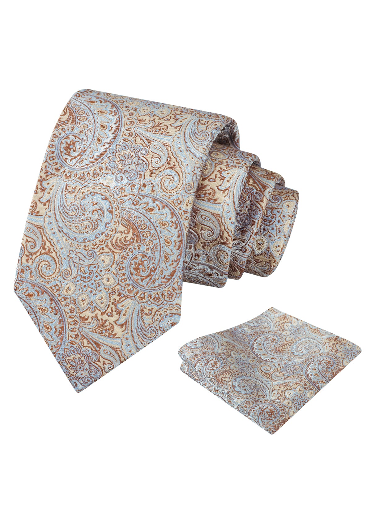 Mens 2pcs Paisley 3.15'' Tie Set with Hanky Casual Floral Necktie Set-919