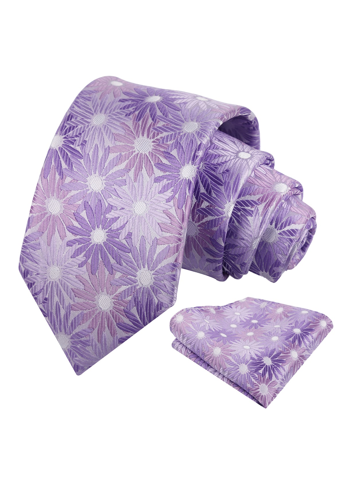 Mens 3.15'' Colorful Flower Necktie and Pocket Square Set Wedding Casual Rustic Tie and Hanky Set-941