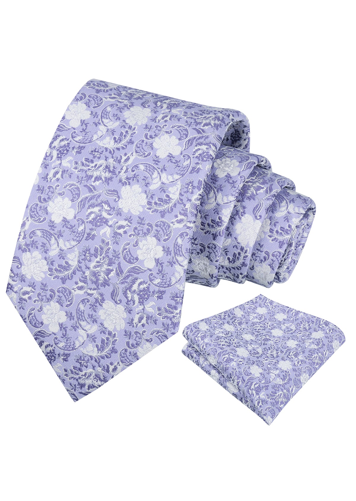 Mens 3.15inch Vintage Floral and Chic Foliage Pattern Necktie with Pocket Square-951