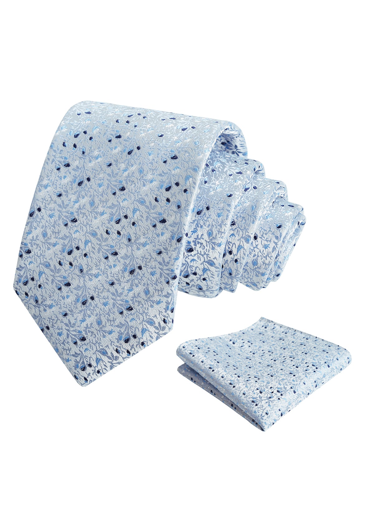 Mens 3.15inches Light Color Rustic Tie with Flower Printed Handkerchief-917