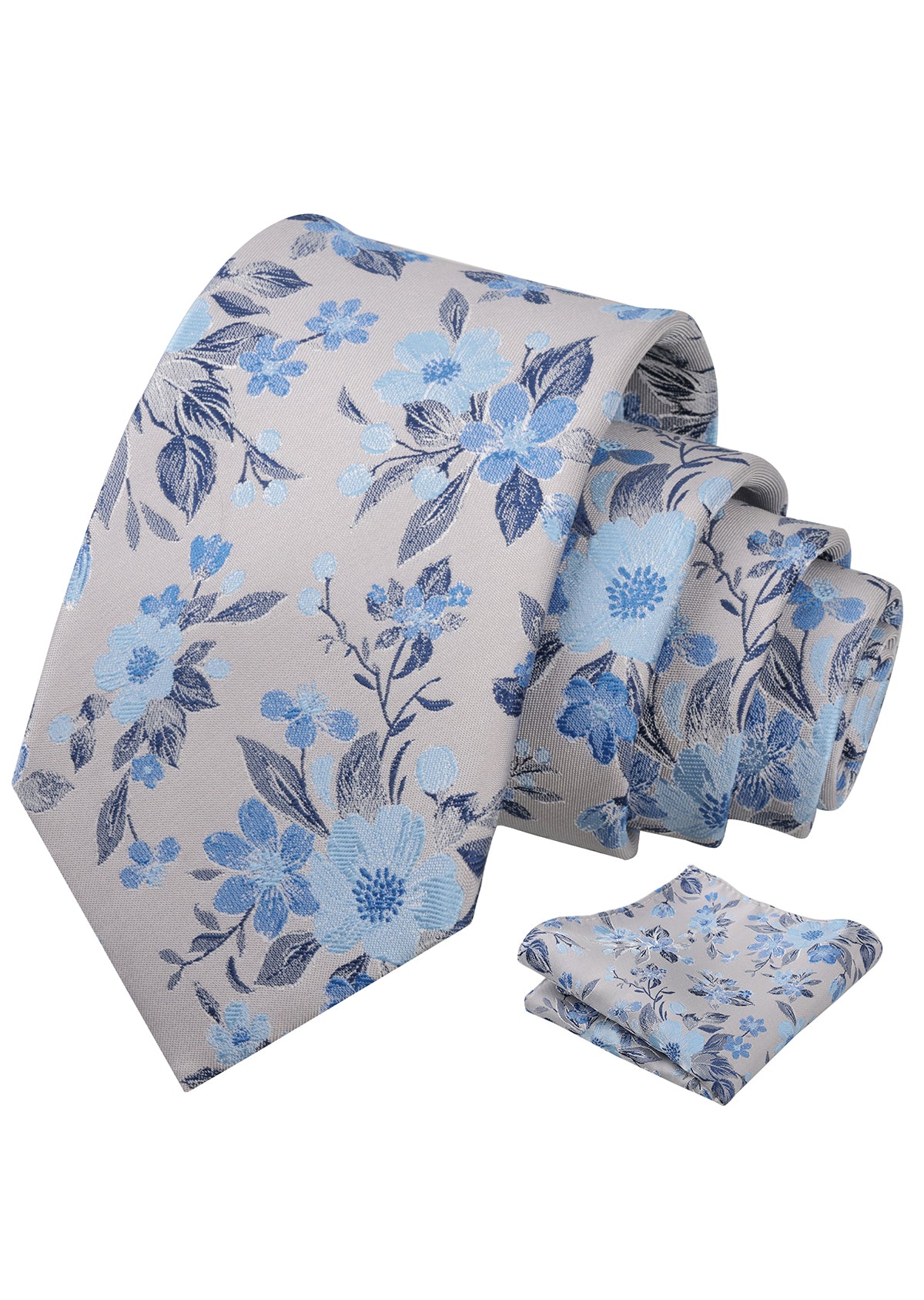Mens 3.15inches Colorful Leaf Floral Artistic Pattern Tie with Pocket Square-934
