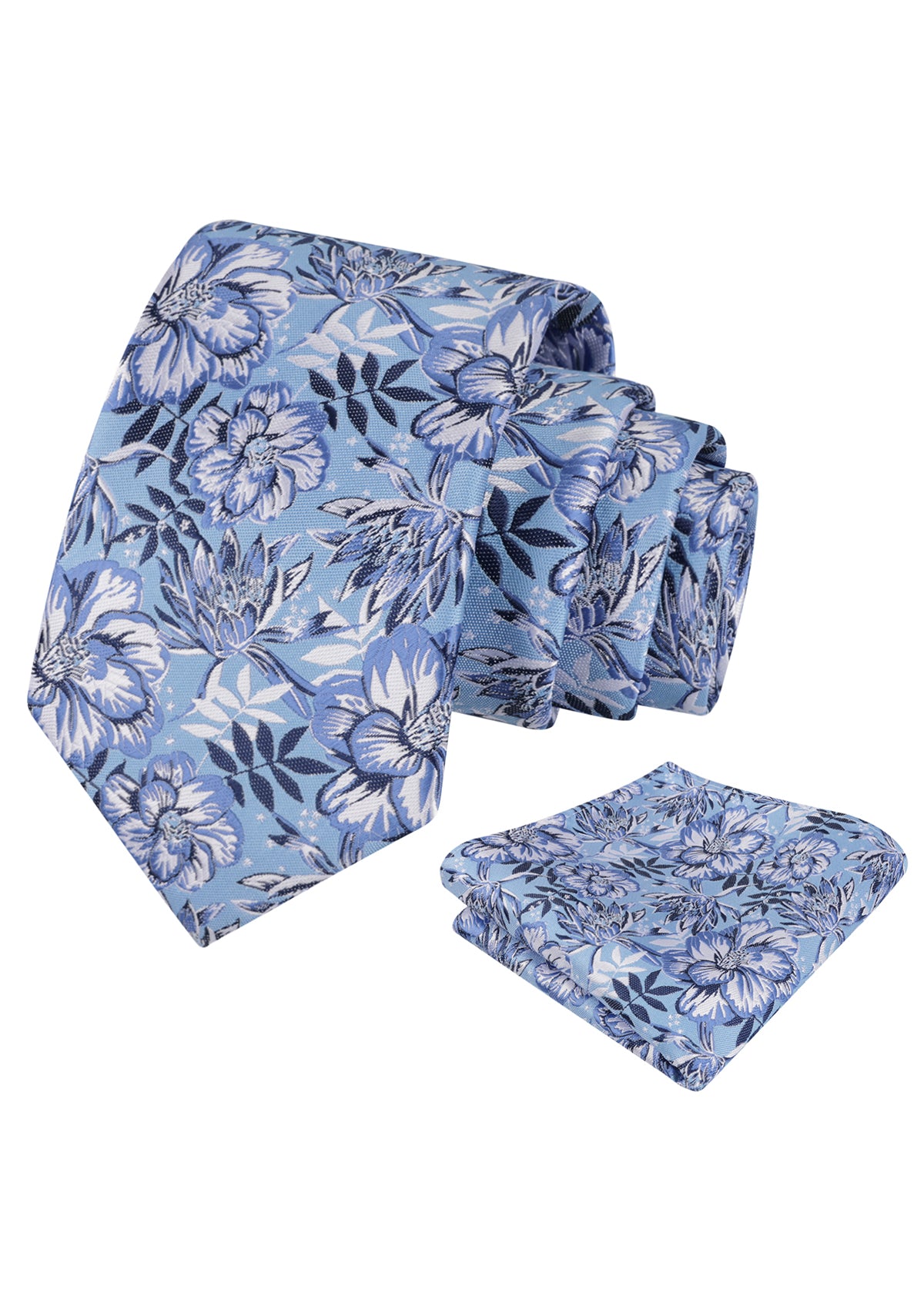 Mens 3.15inch Vibrant Floral Necktie with Blooms Pocket Square-921