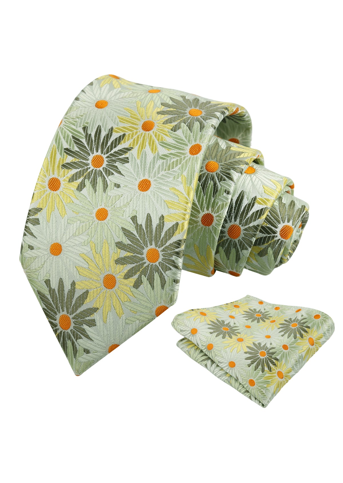 Mens 3.15'' Colorful Flower Necktie and Pocket Square Set Wedding Casual Rustic Tie and Hanky Set-941