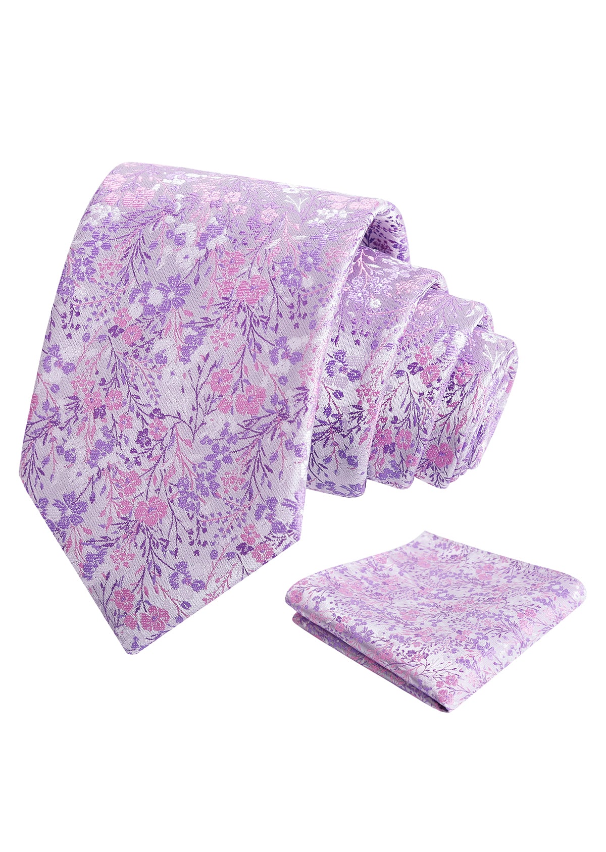 Mens 3.15inch Delicate Colorful Floral Tie with Garden Flower Print Pocket Square-918