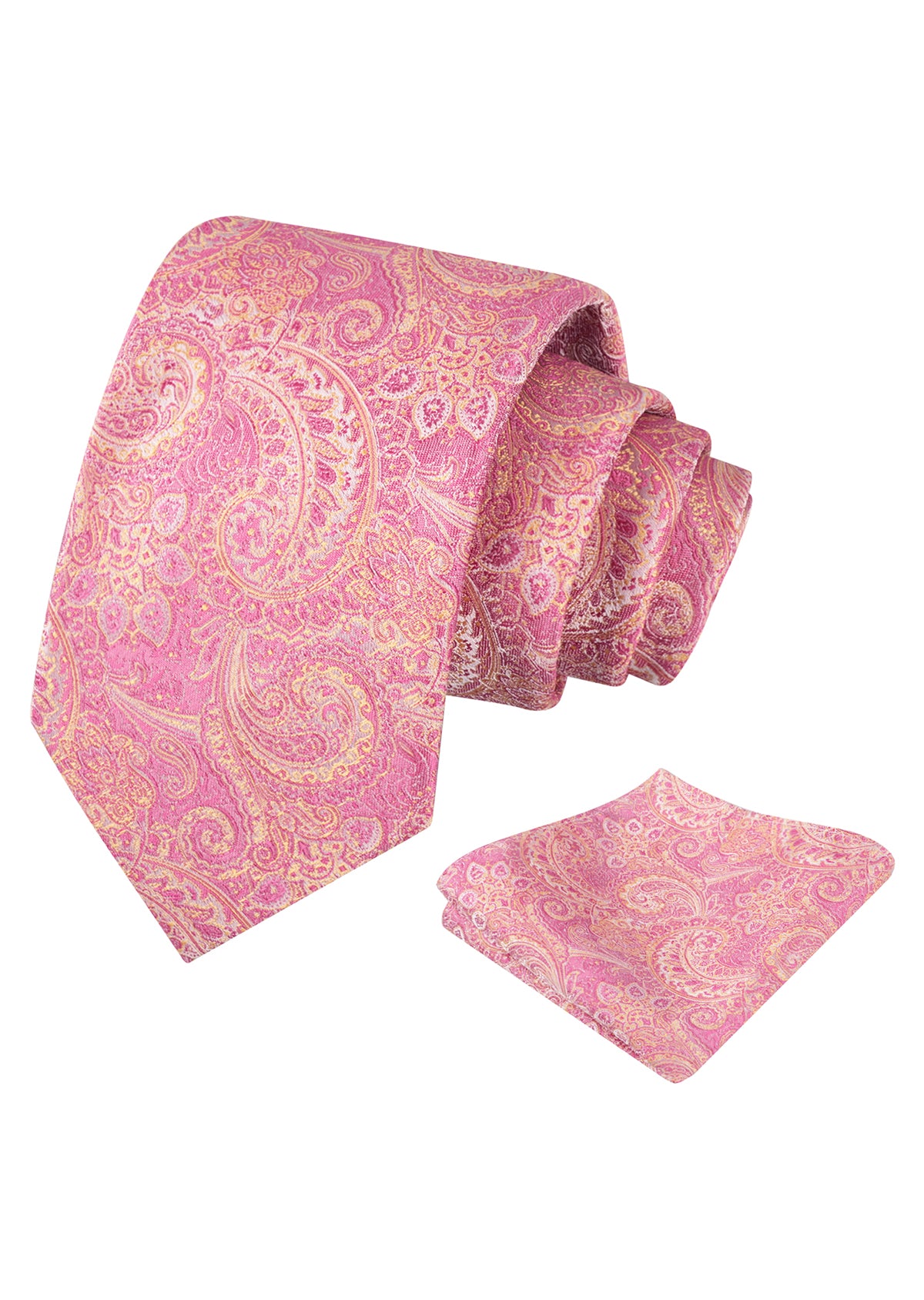 Mens 2pcs Paisley 3.15'' Tie Set with Hanky Casual Floral Necktie Set-919