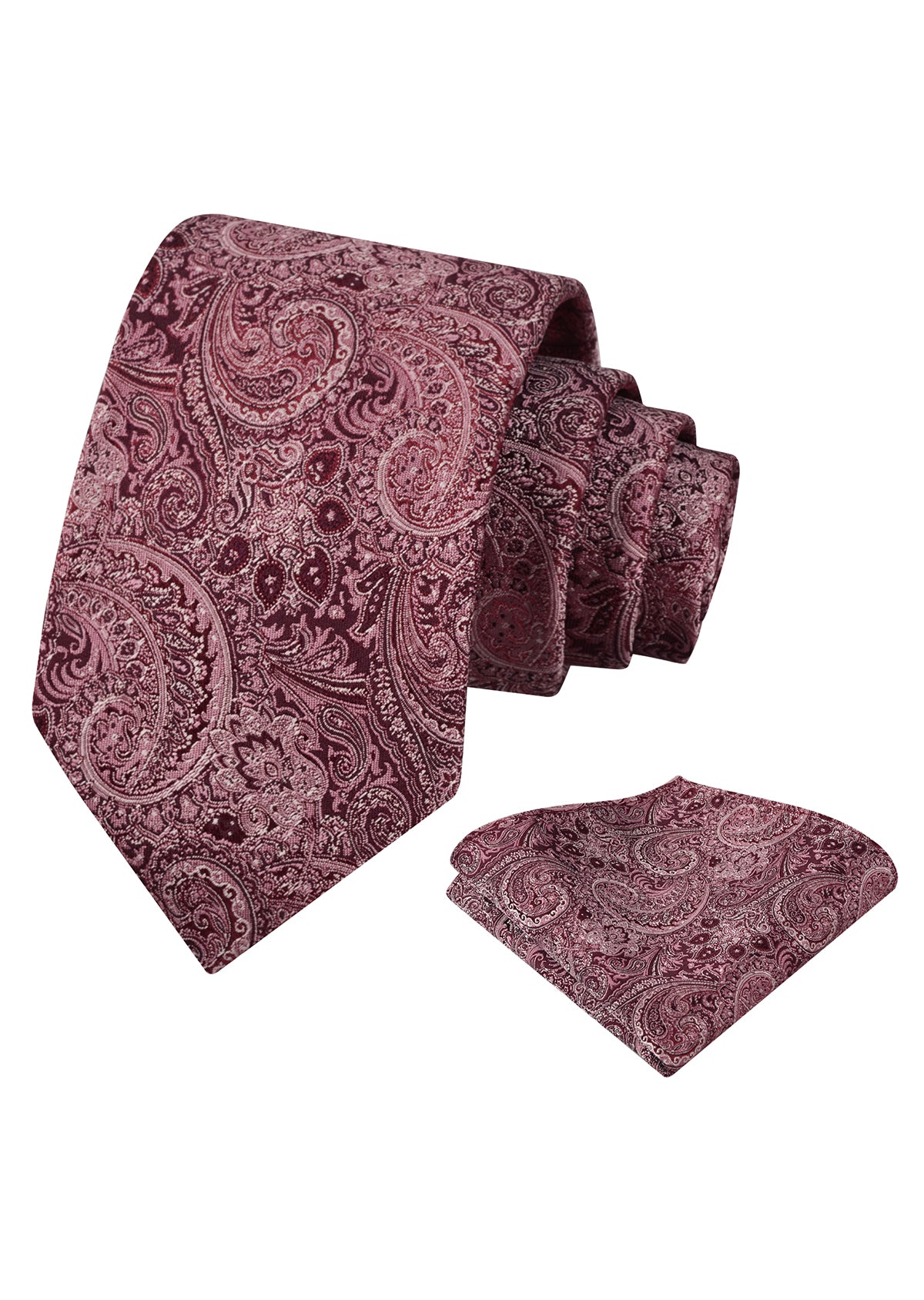 Mens 2pcs Paisley 3.15'' Tie Set with Hanky Casual Floral Necktie Set-919