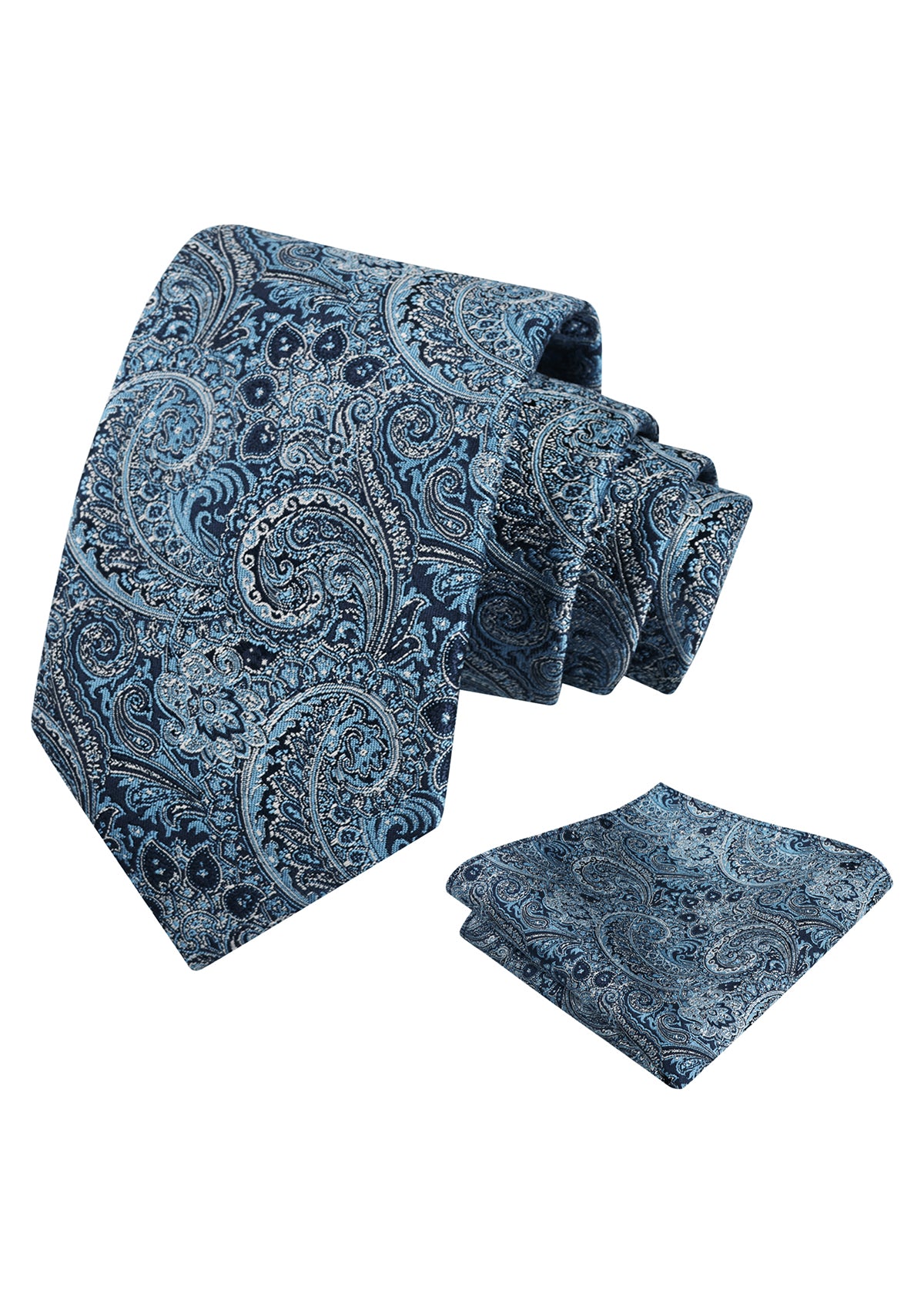 Mens 2pcs Paisley 3.15'' Tie Set with Hanky Casual Floral Necktie Set-919