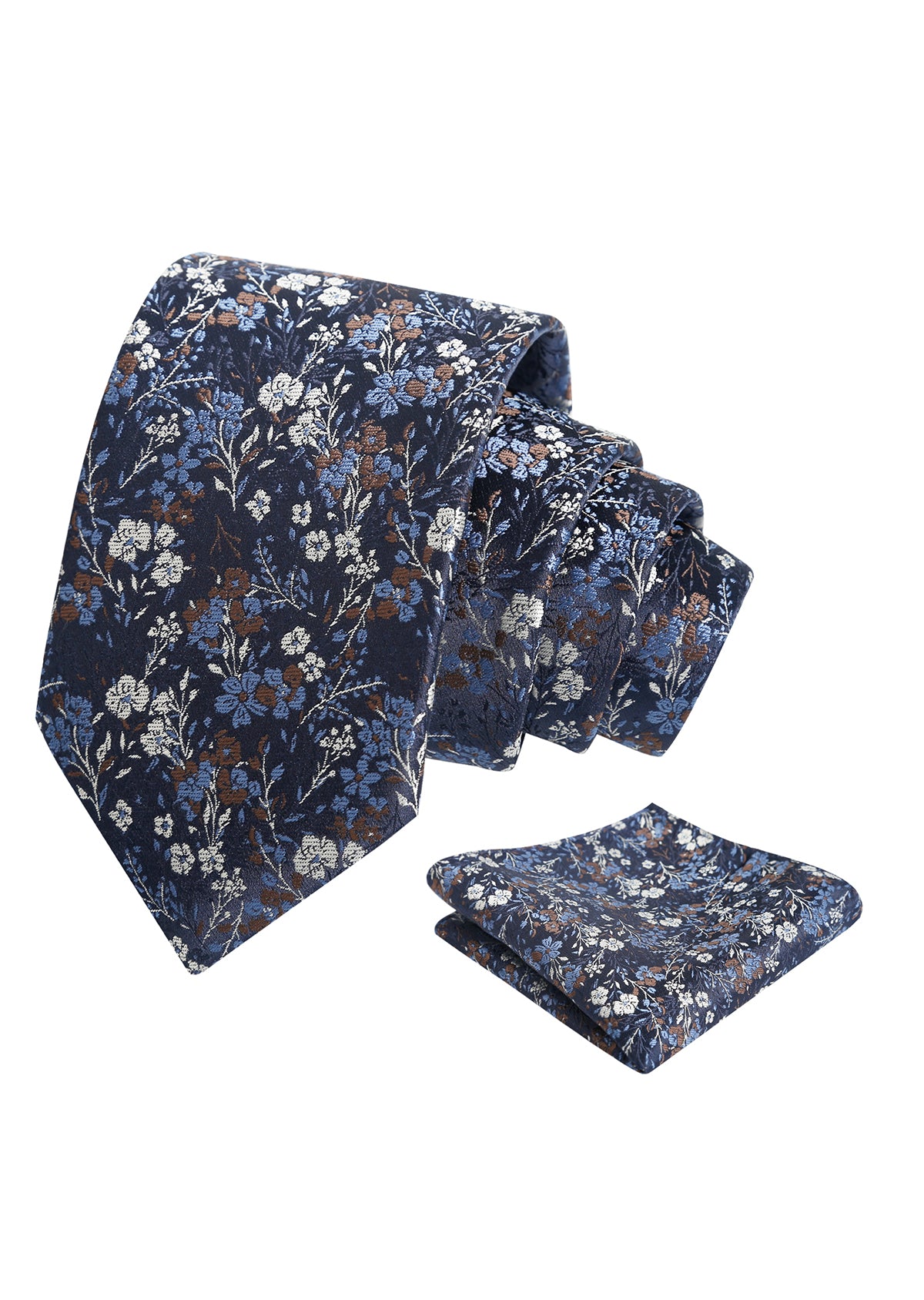Mens 3.15inch Delicate Colorful Floral Tie with Garden Flower Print Pocket Square-918