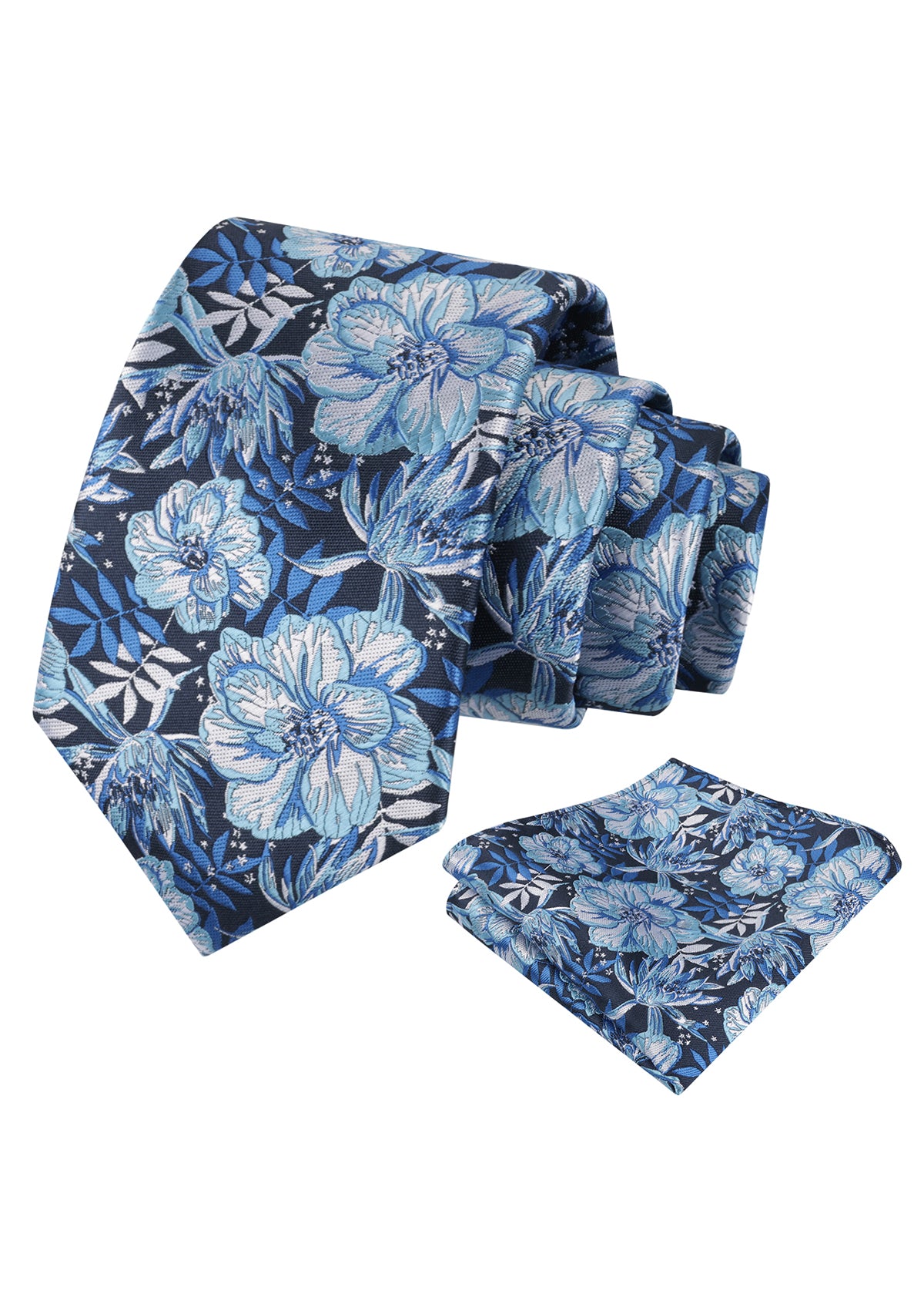 Mens 3.15inch Vibrant Floral Necktie with Blooms Pocket Square-921