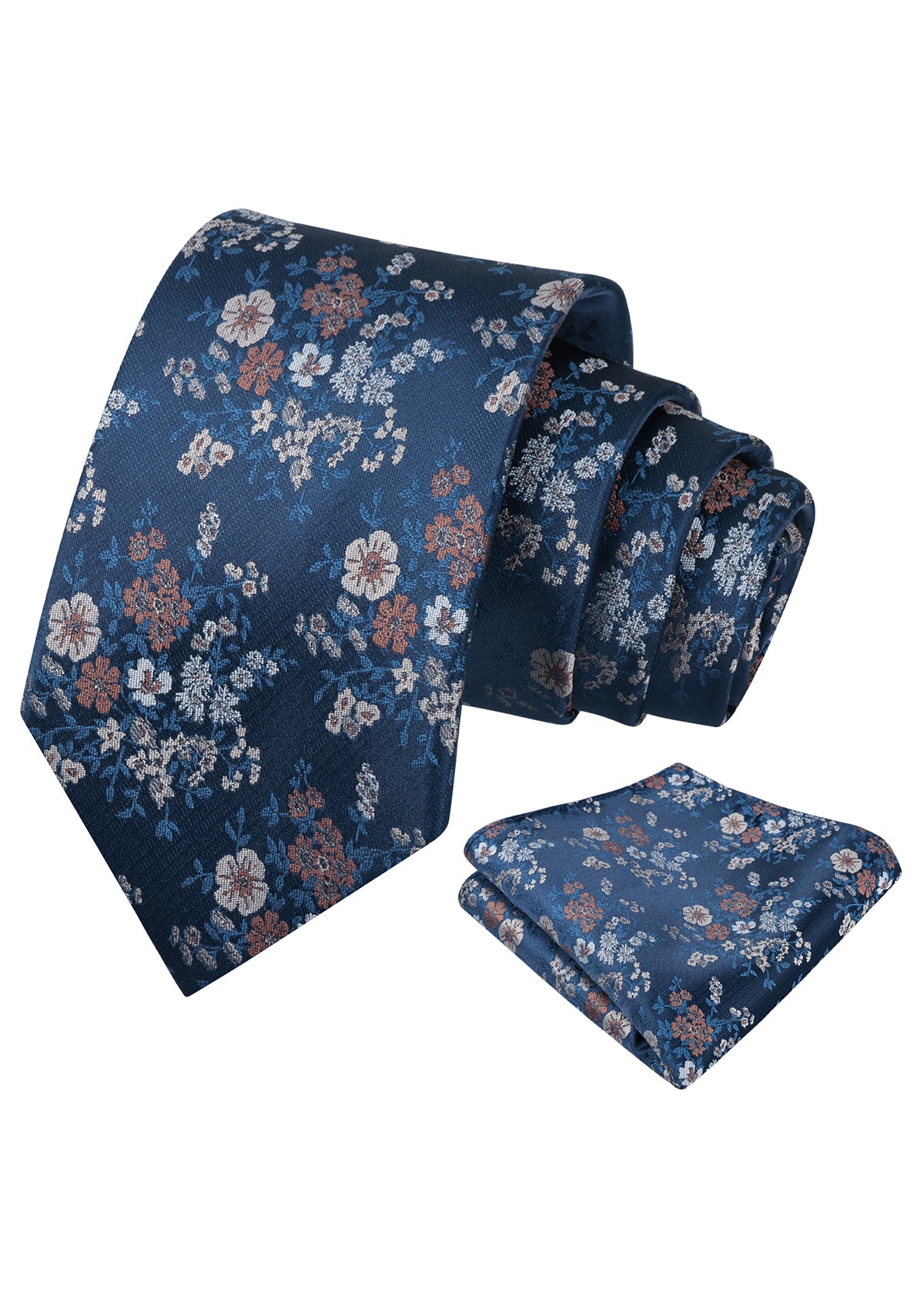 Mens Ditsy Floral Tie Set 3.15 Inch Elegant Small Print with Pocket Square for All-occasion Wear-939