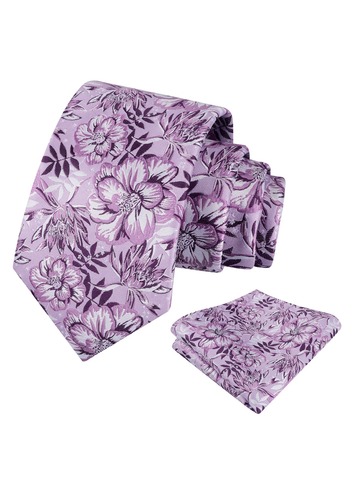 Mens 3.15inch Vibrant Floral Necktie with Blooms Pocket Square-921