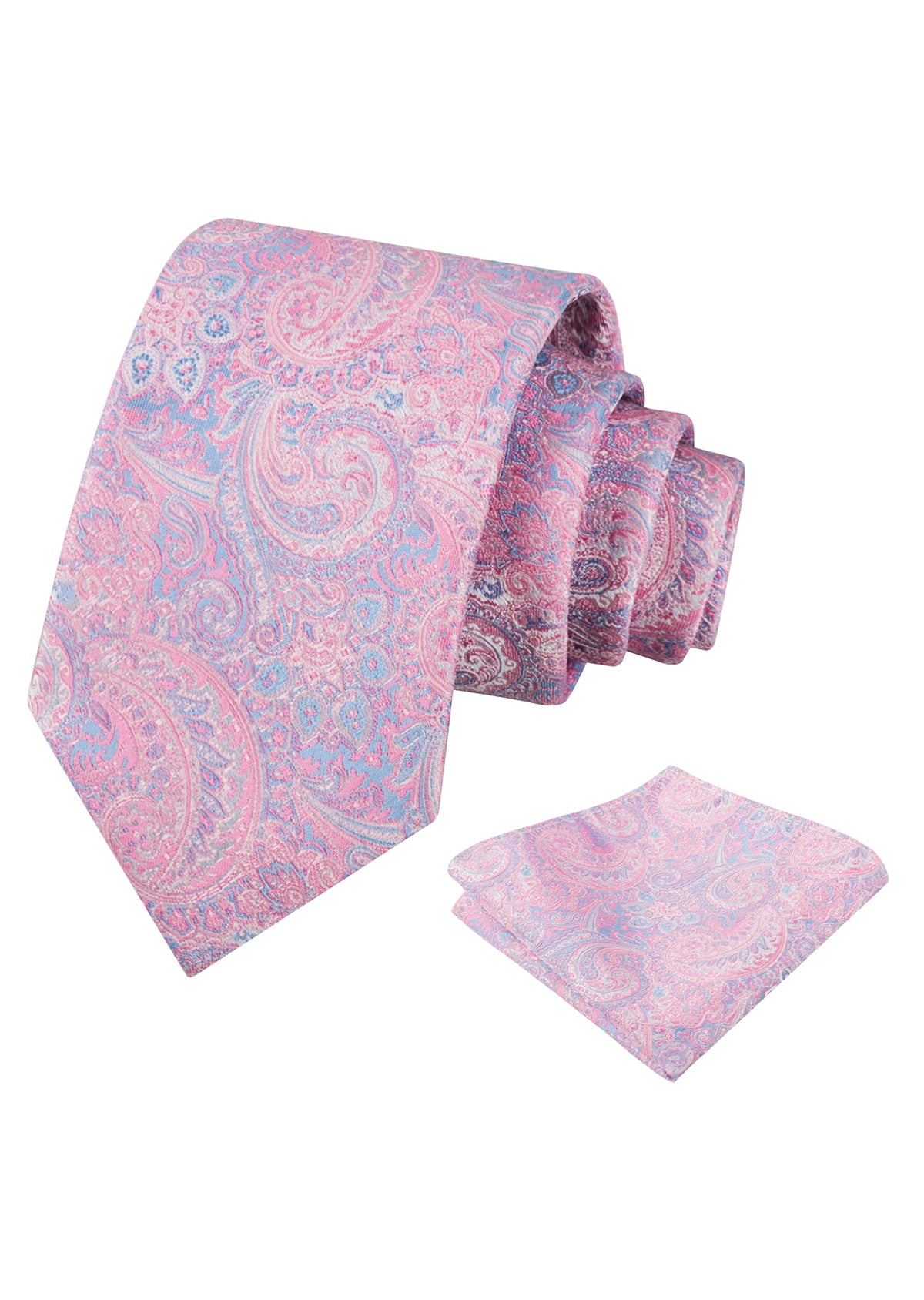 Mens 2pcs Paisley 3.15'' Tie Set with Hanky Casual Floral Necktie Set-919