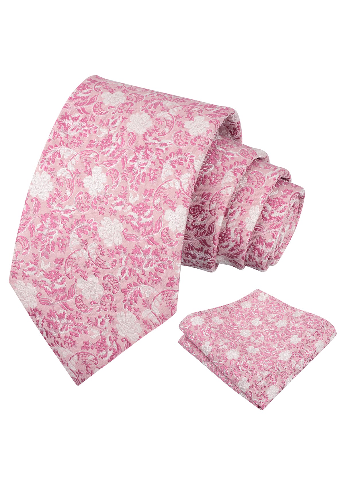 Mens 3.15inch Vintage Floral and Chic Foliage Pattern Necktie with Pocket Square-951