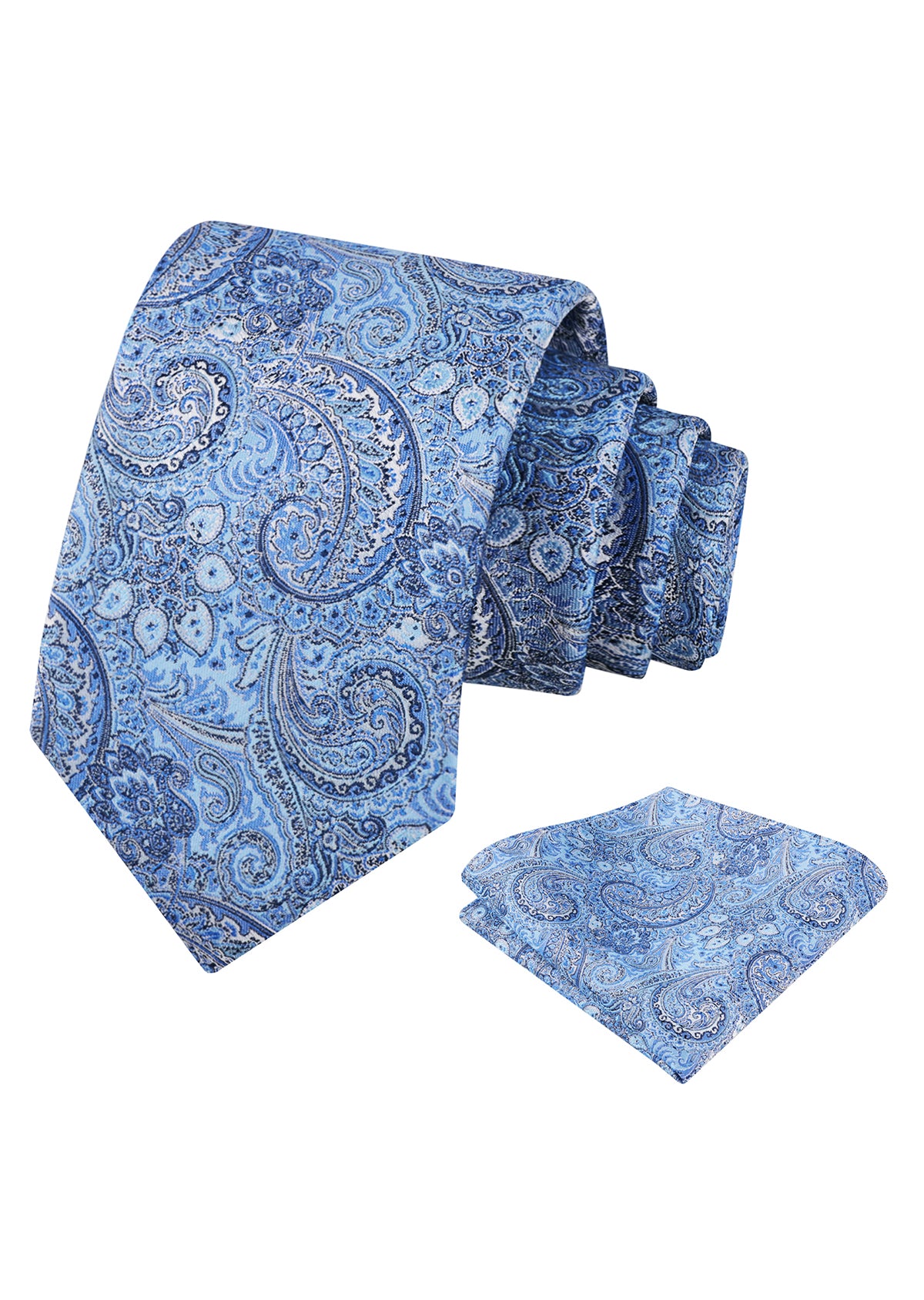 Mens 2pcs Paisley 3.15'' Tie Set with Hanky Casual Floral Necktie Set-919