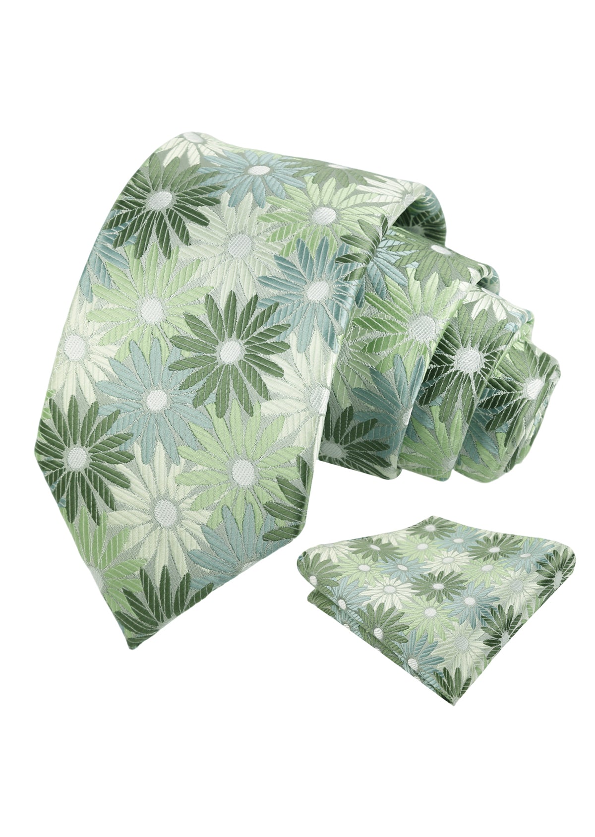 Mens 3.15'' Colorful Flower Necktie and Pocket Square Set Wedding Casual Rustic Tie and Hanky Set-941