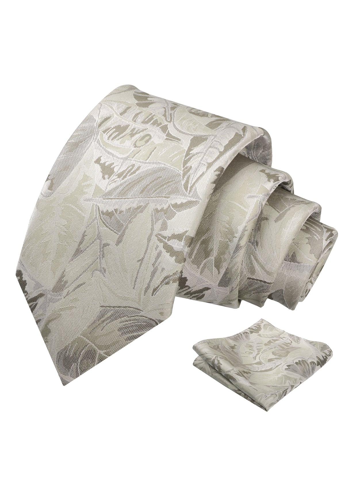 Mens 3.15inch Novelty Painting Tropical Leaf Pattern Tie with Pocket Square-935