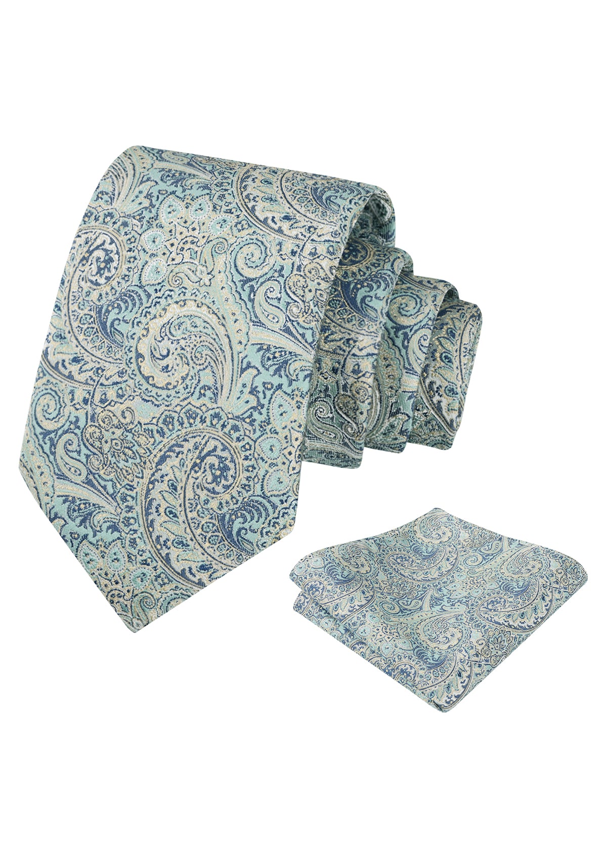 Mens 2pcs Paisley 3.15'' Tie Set with Hanky Casual Floral Necktie Set-919