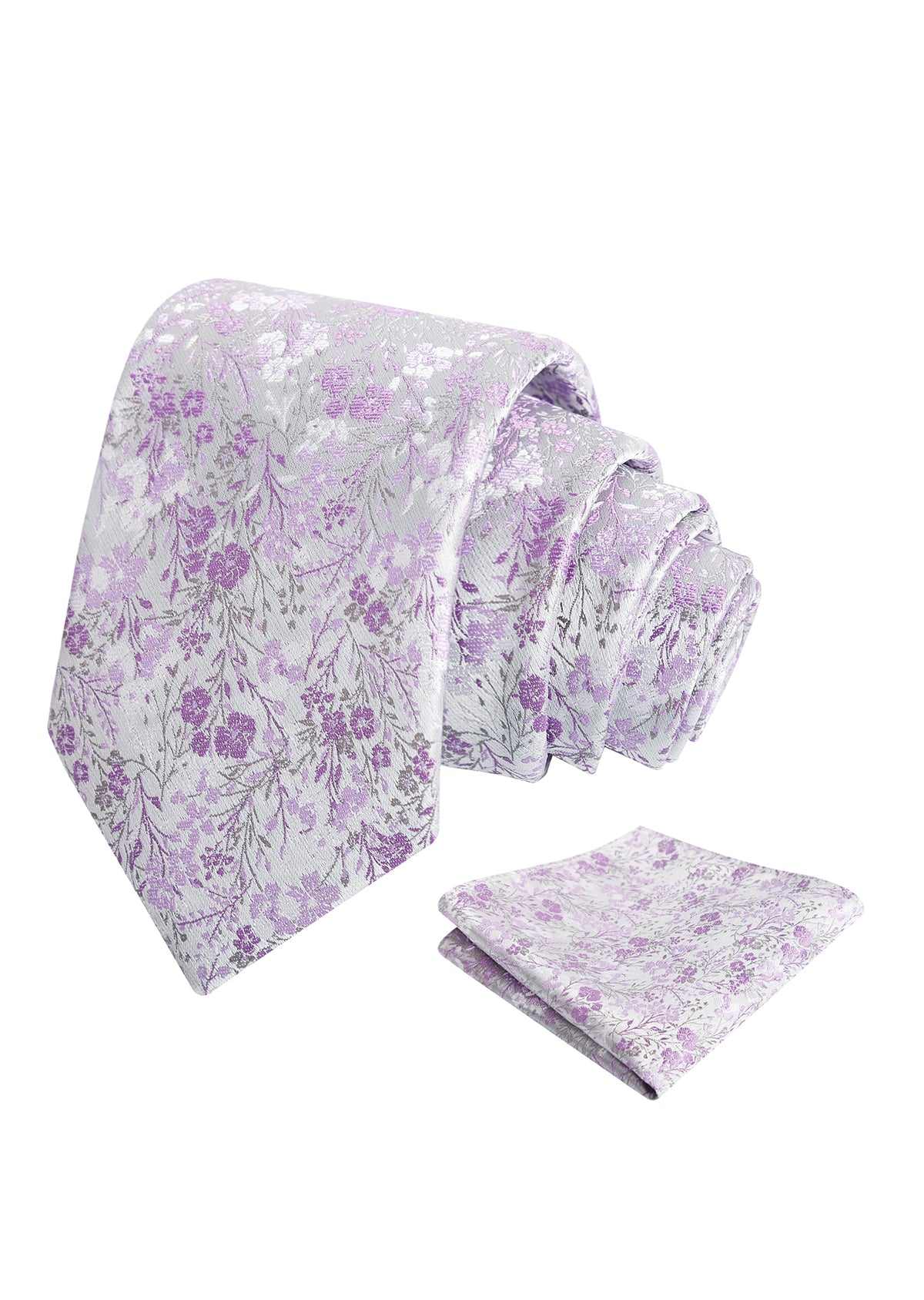 Mens 3.15inch Delicate Colorful Floral Tie with Garden Flower Print Pocket Square-918